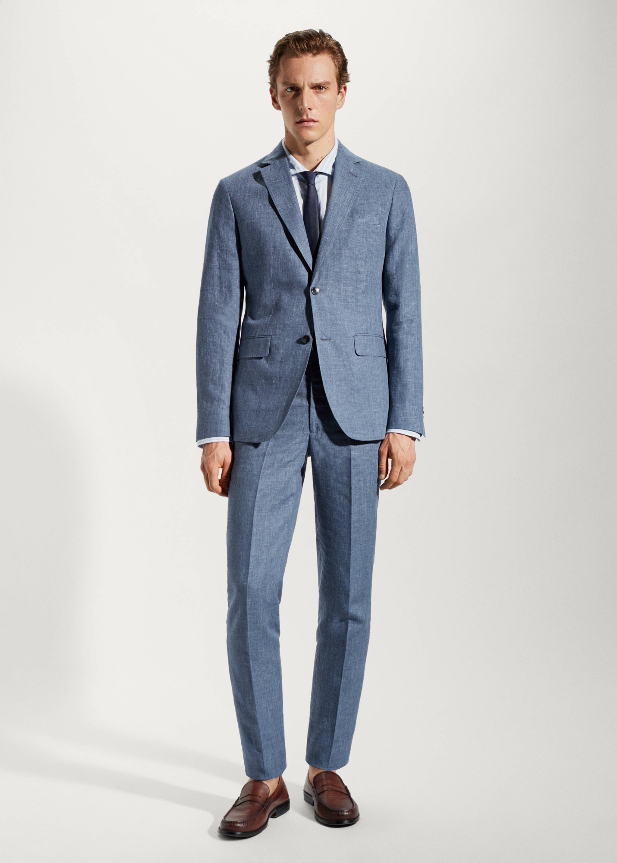 100% linen suit trousers - Details of the article 4