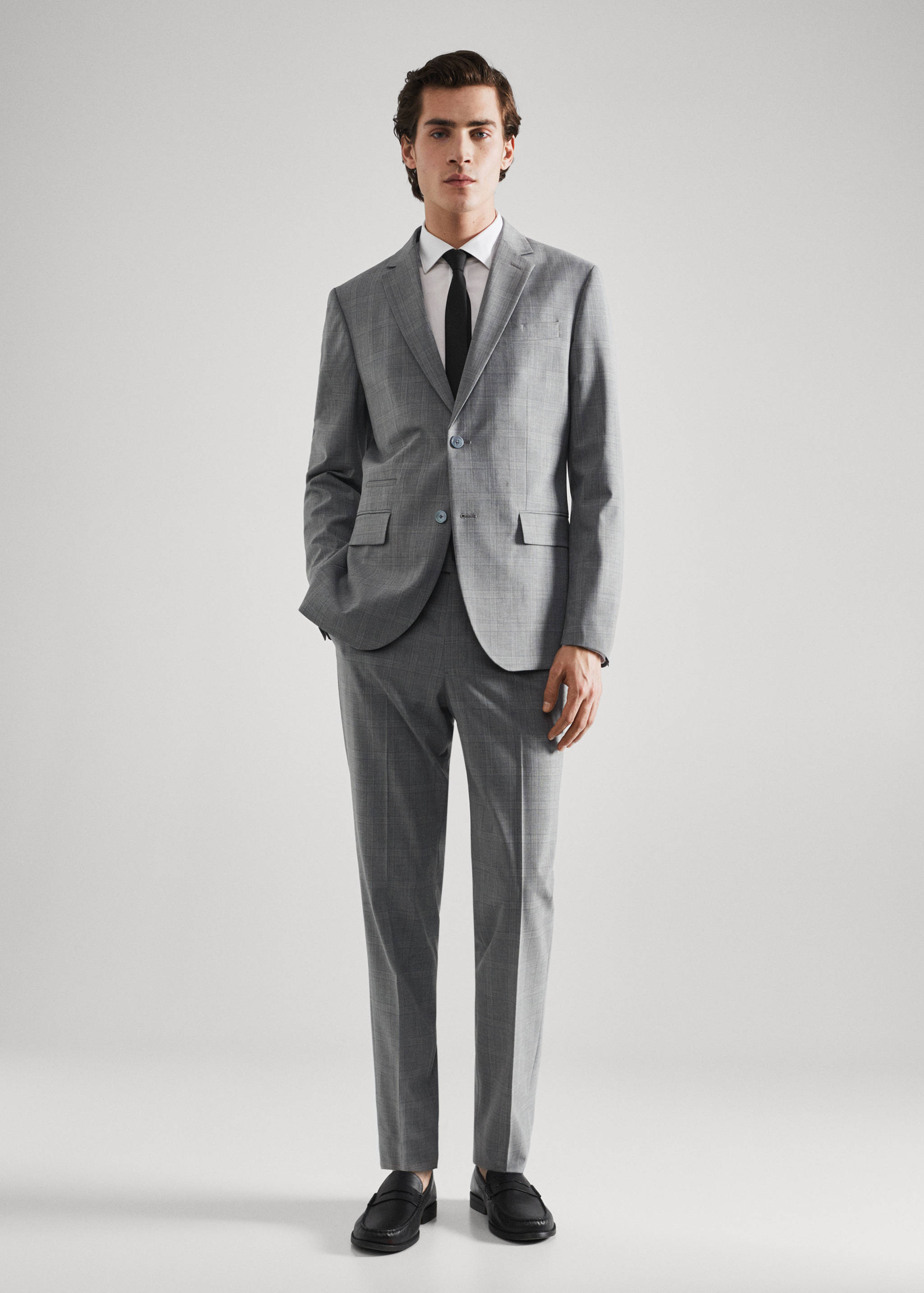 Slim Fit Anzughose aus Wollstoff - Allgemeine Ansicht