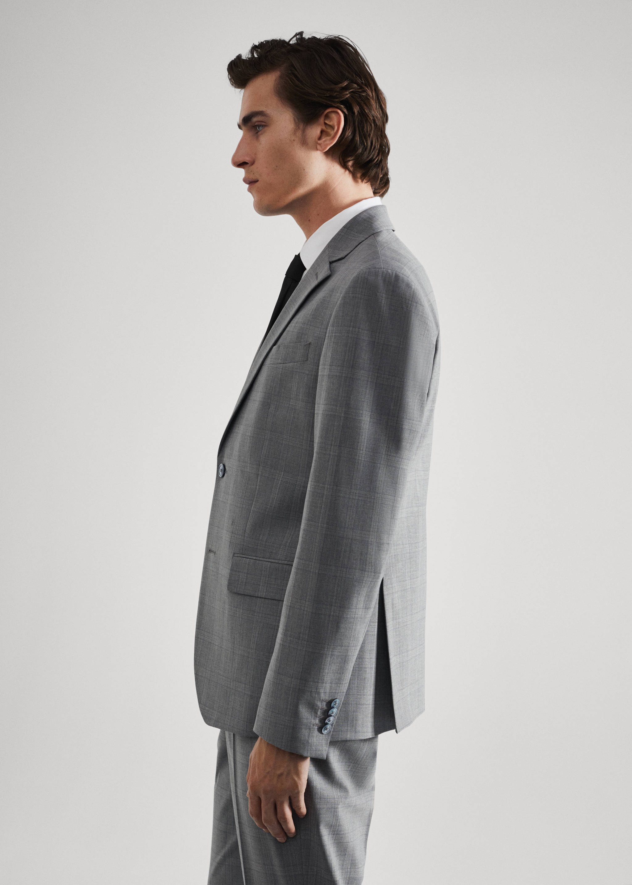 Americana vestit llana slim fit quadres - Detall de l'article 2