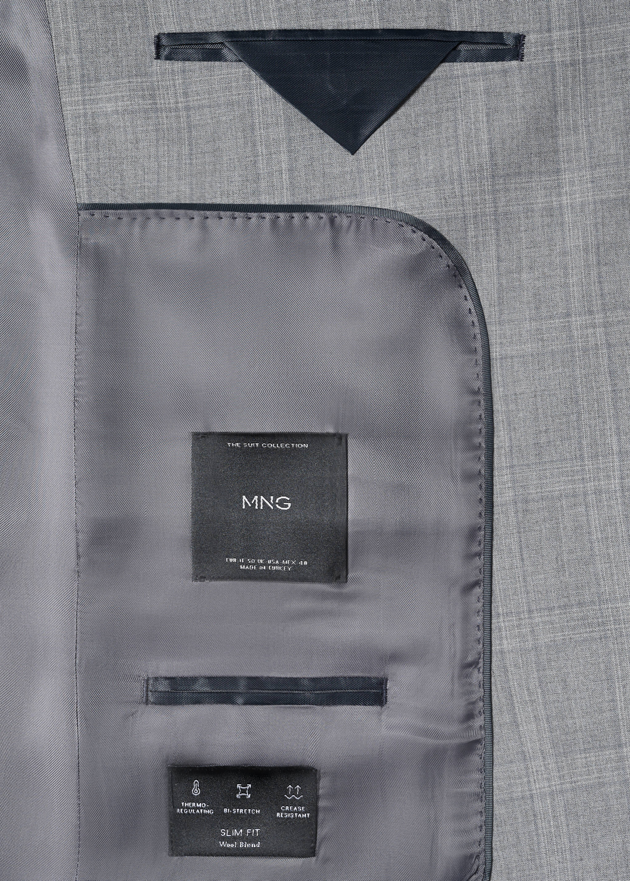 Americana vestit llana slim fit quadres - Detall de l'article 0