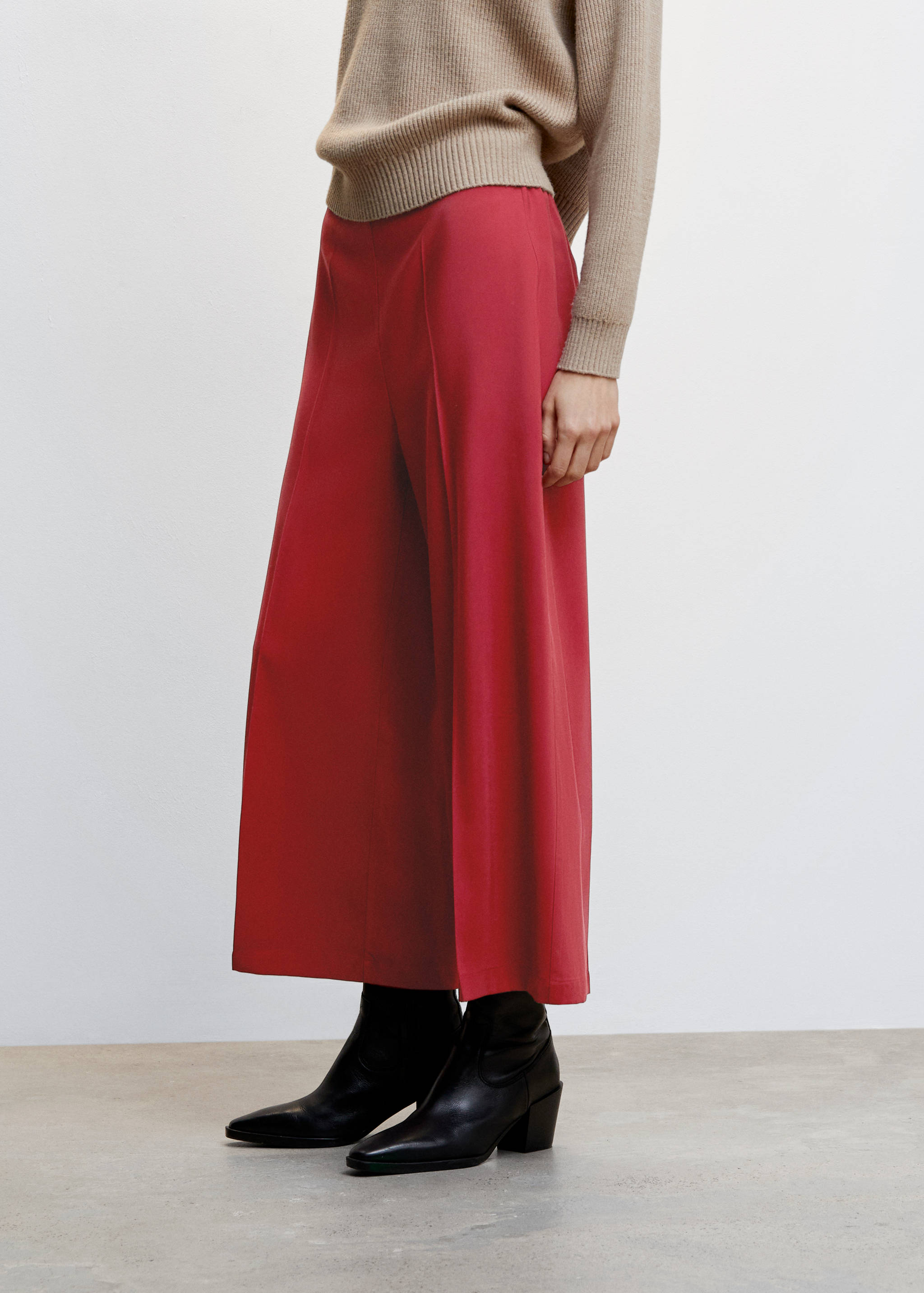 High-waist palazzo trousers - Medium plane