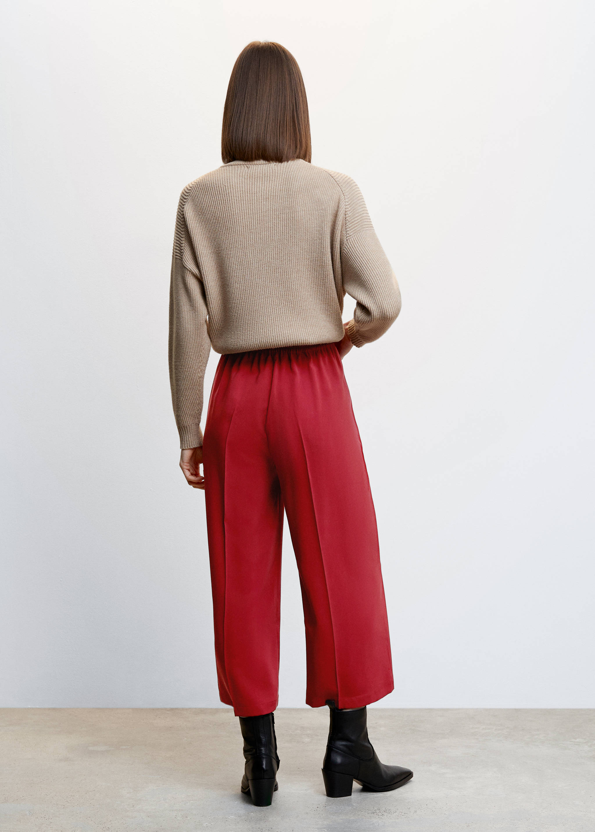 High-waist palazzo trousers - Reverse of the article