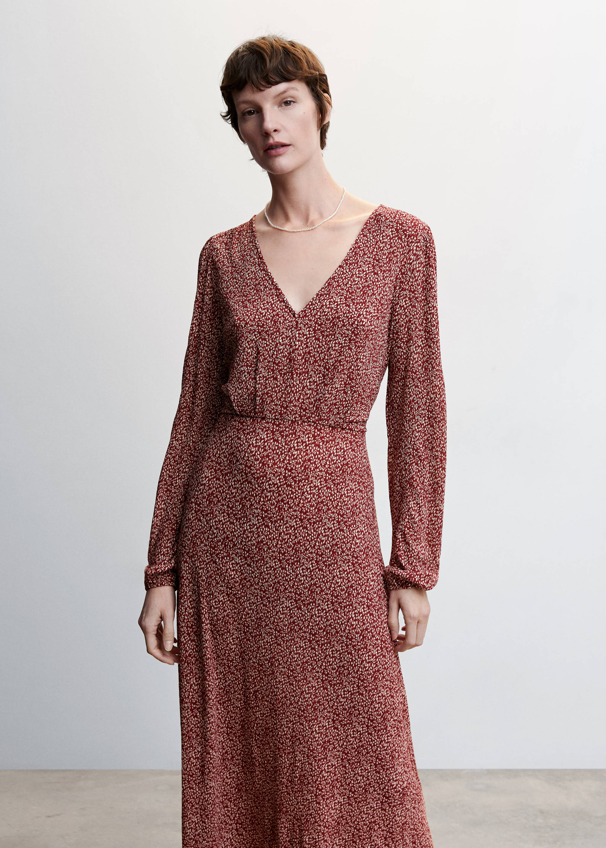 Textured printed dress - Medium plane