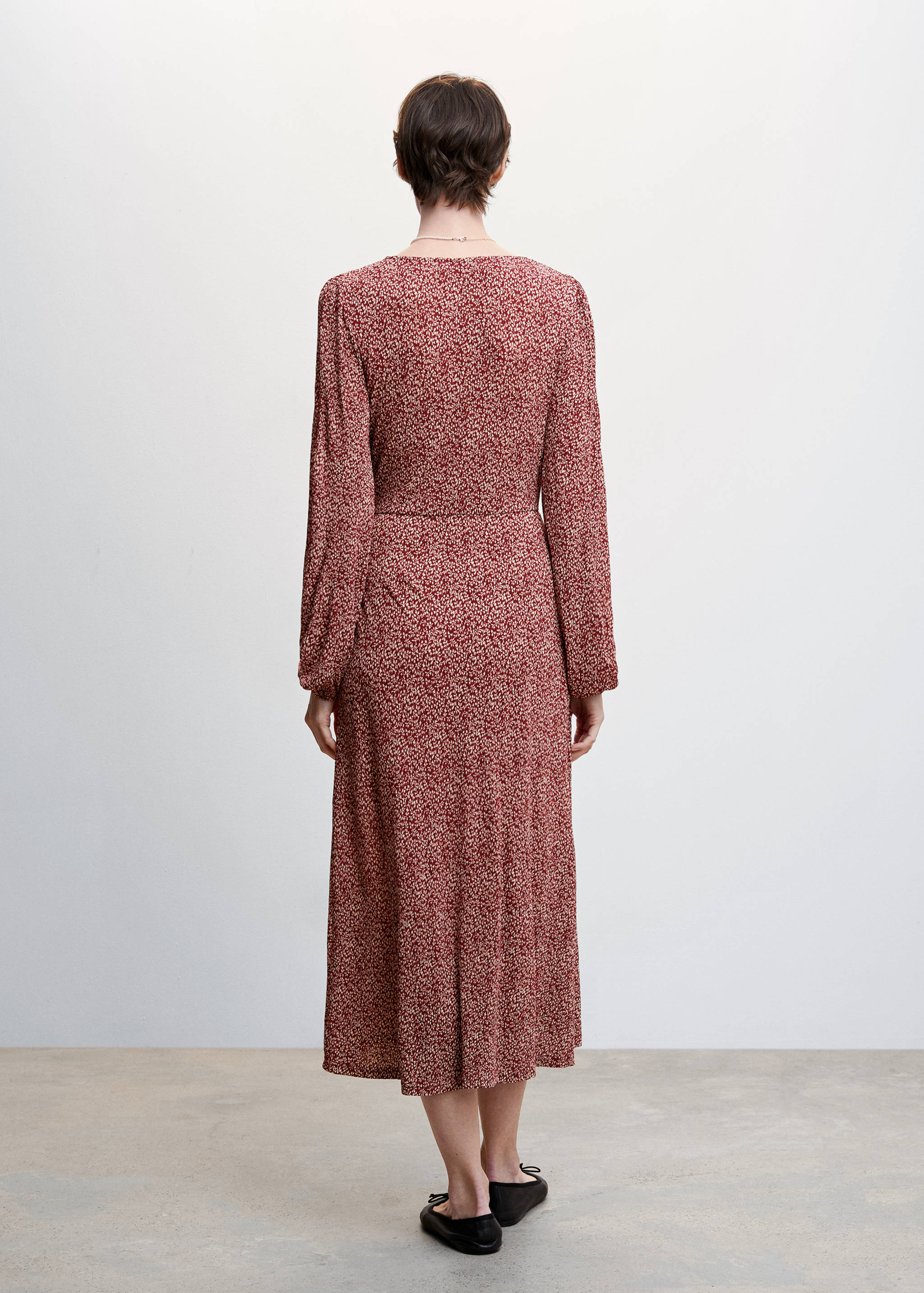 Textured printed dress - Reverse of the article