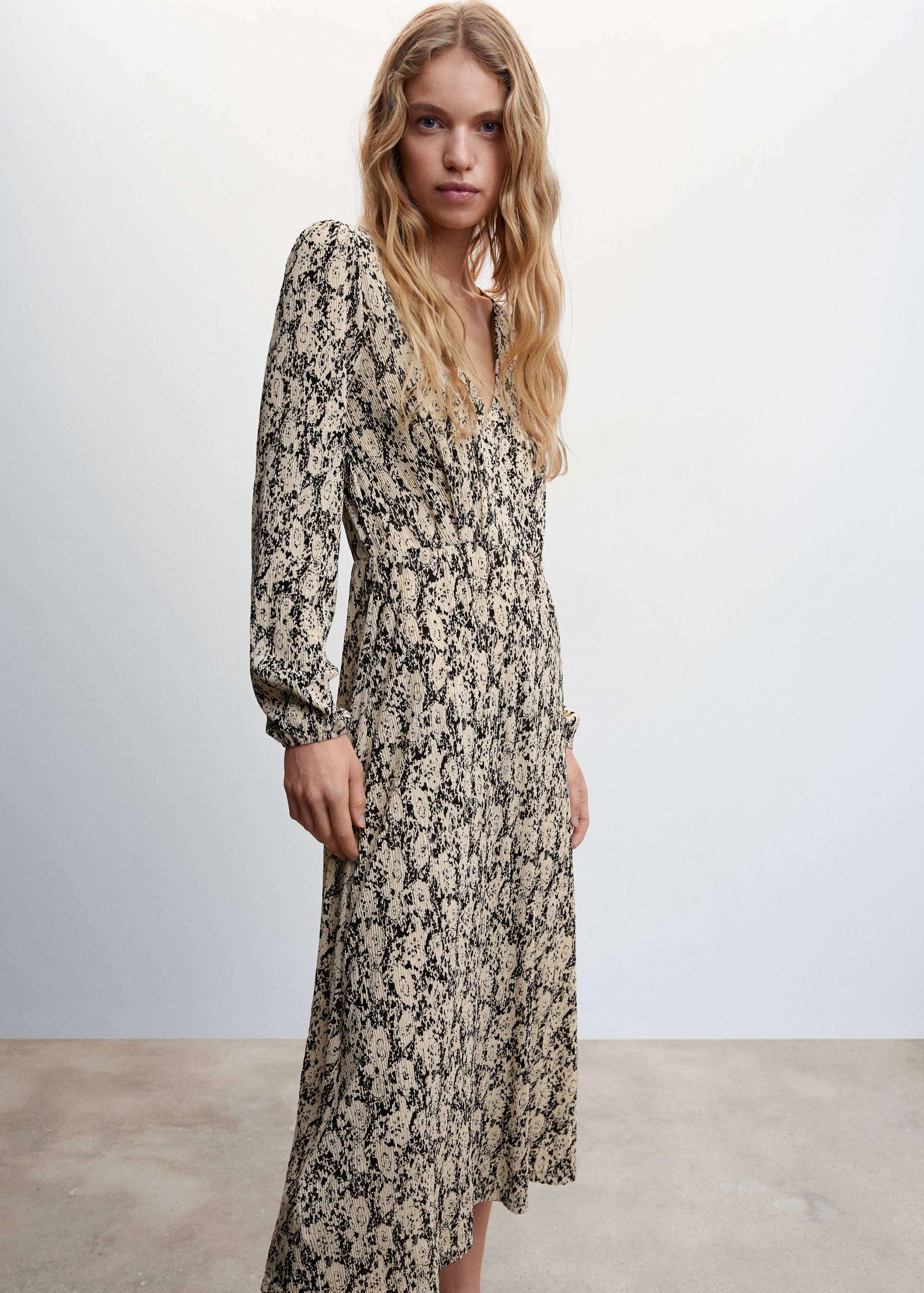 Textured printed dress - Medium plane