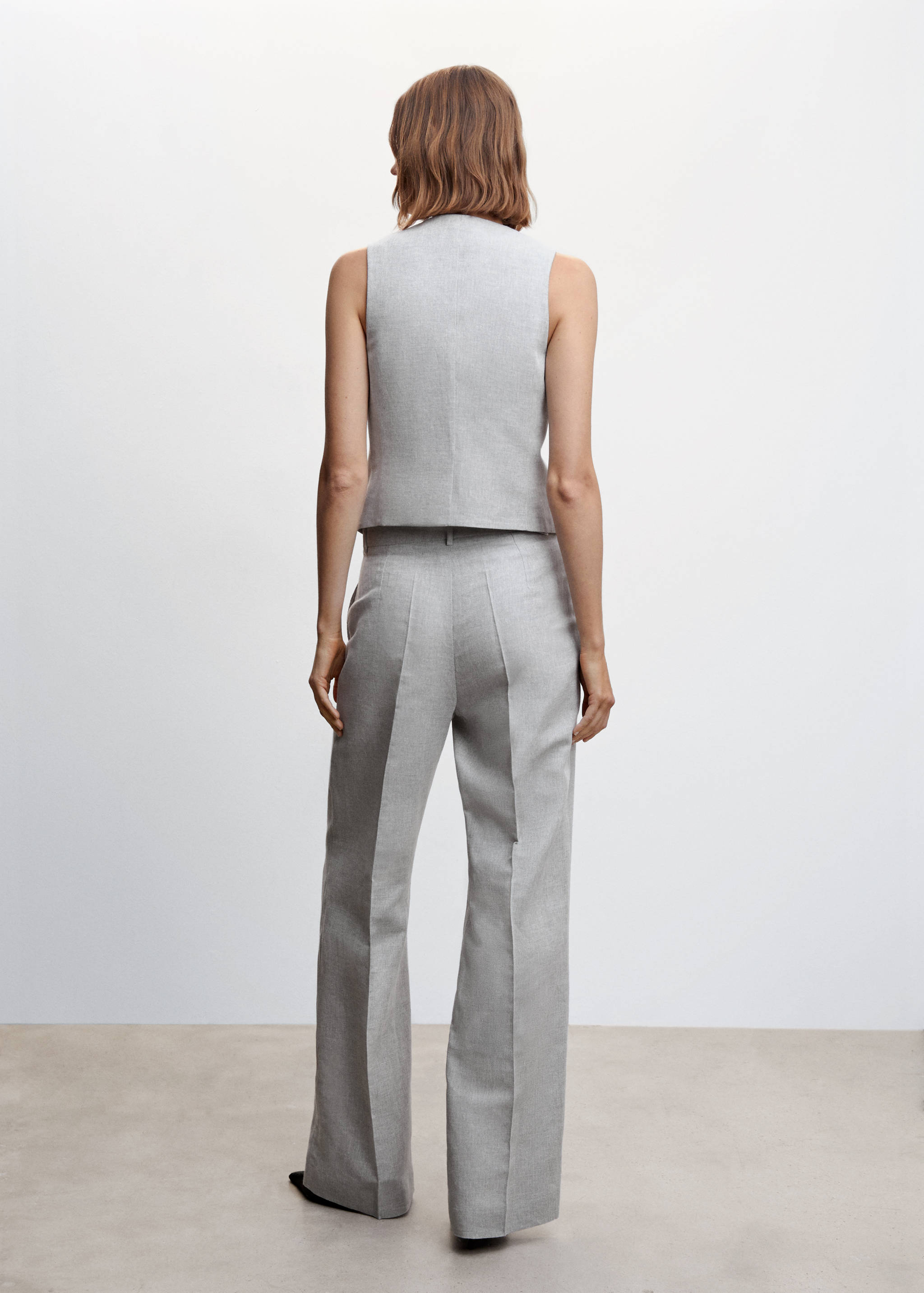 Herringbone linen suit trousers - Reverse of the article
