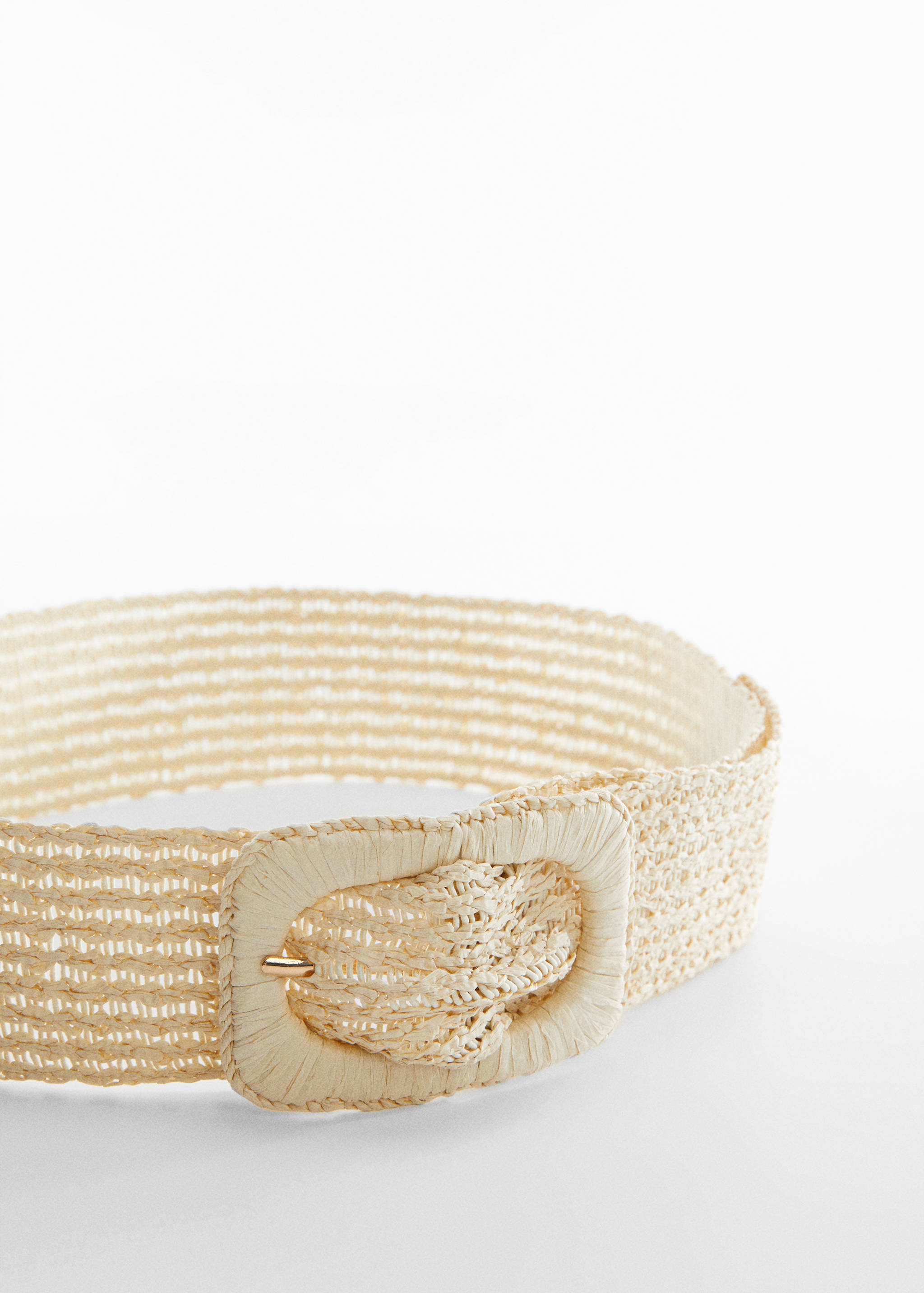 Raffia buckle belt - Medium plane