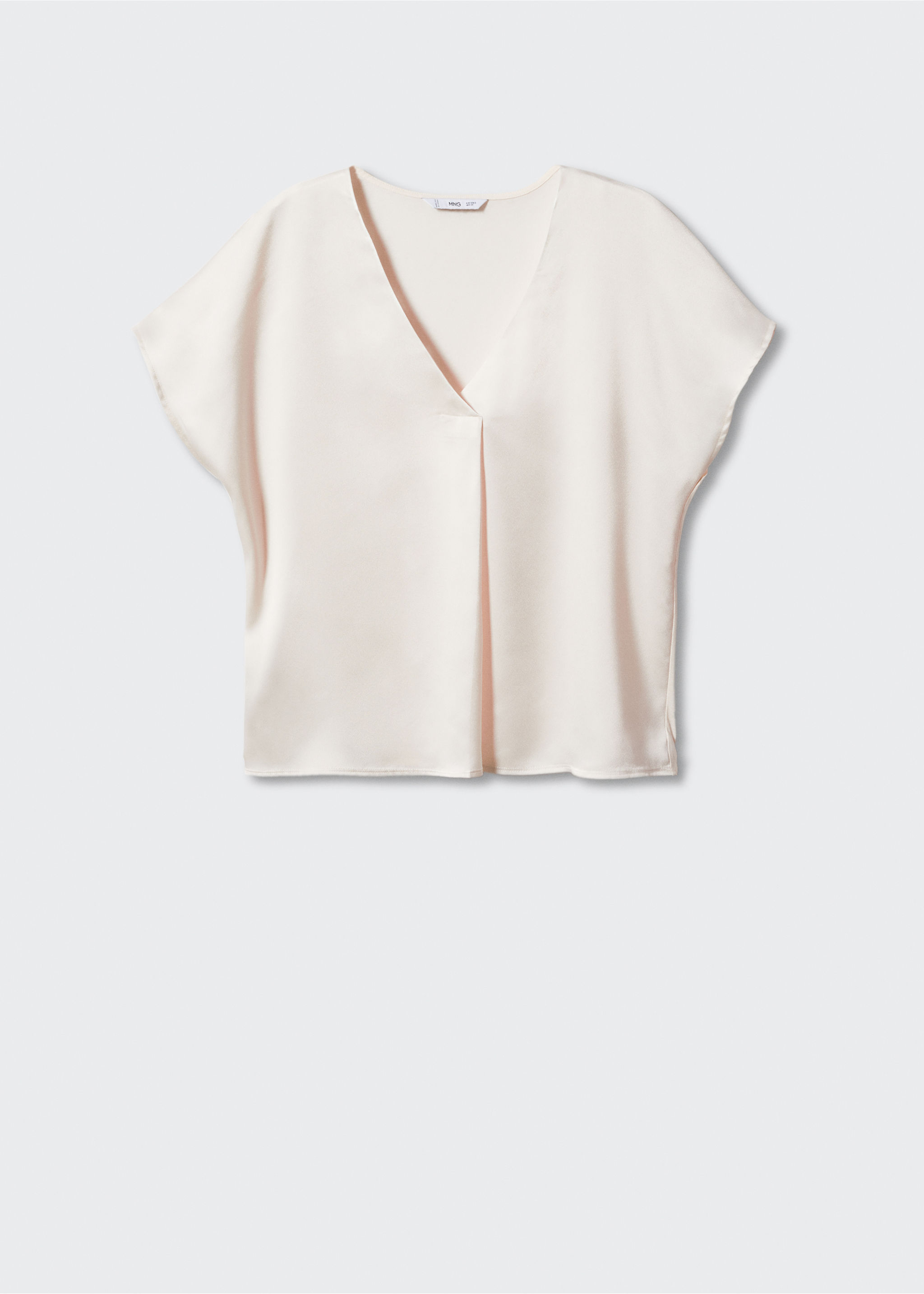 Satijnen T-shirt met V-hals - Artikel zonder model