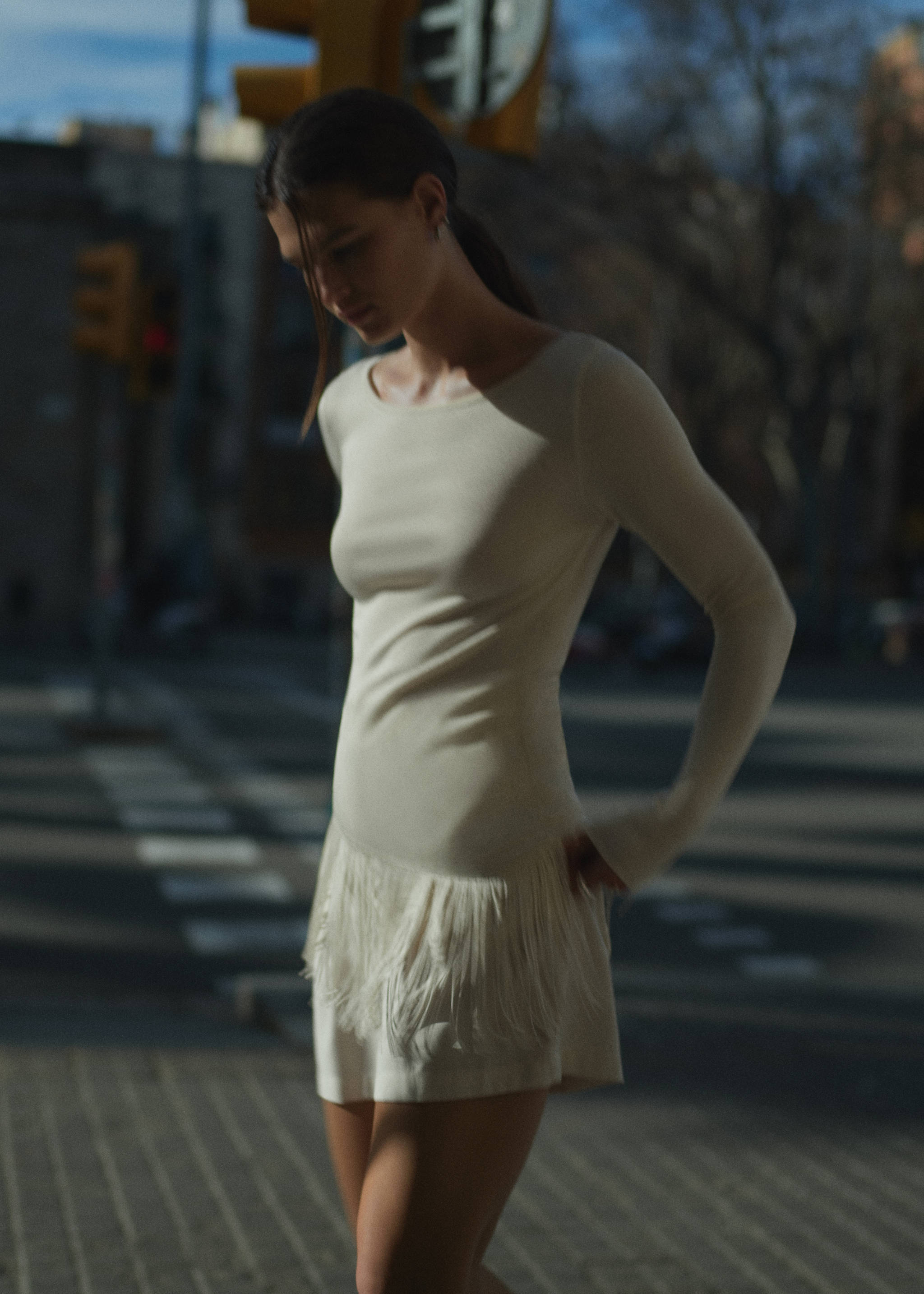 Trui met franjes aan de onderzijde - Detail van het artikel 7