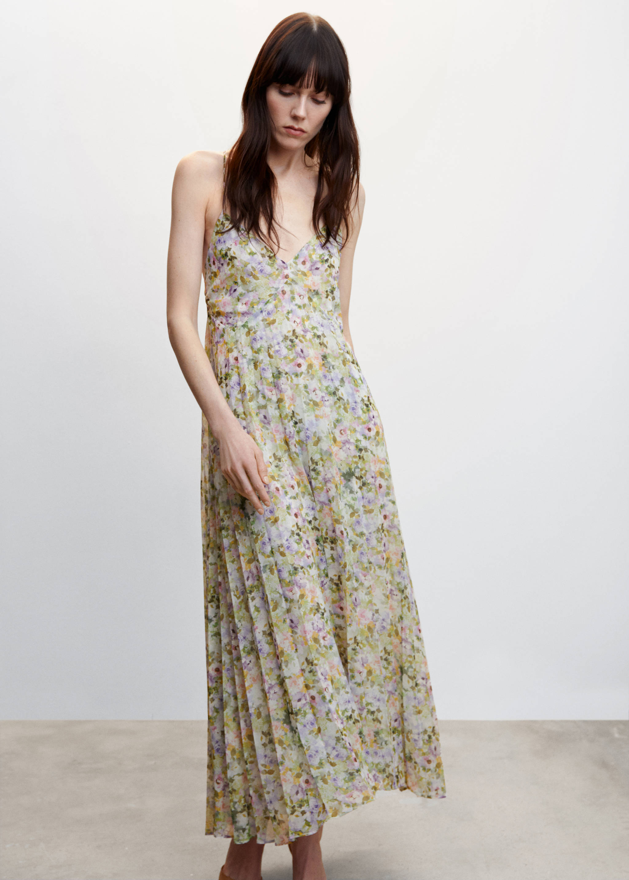 Pleated floral dress - Medium plane