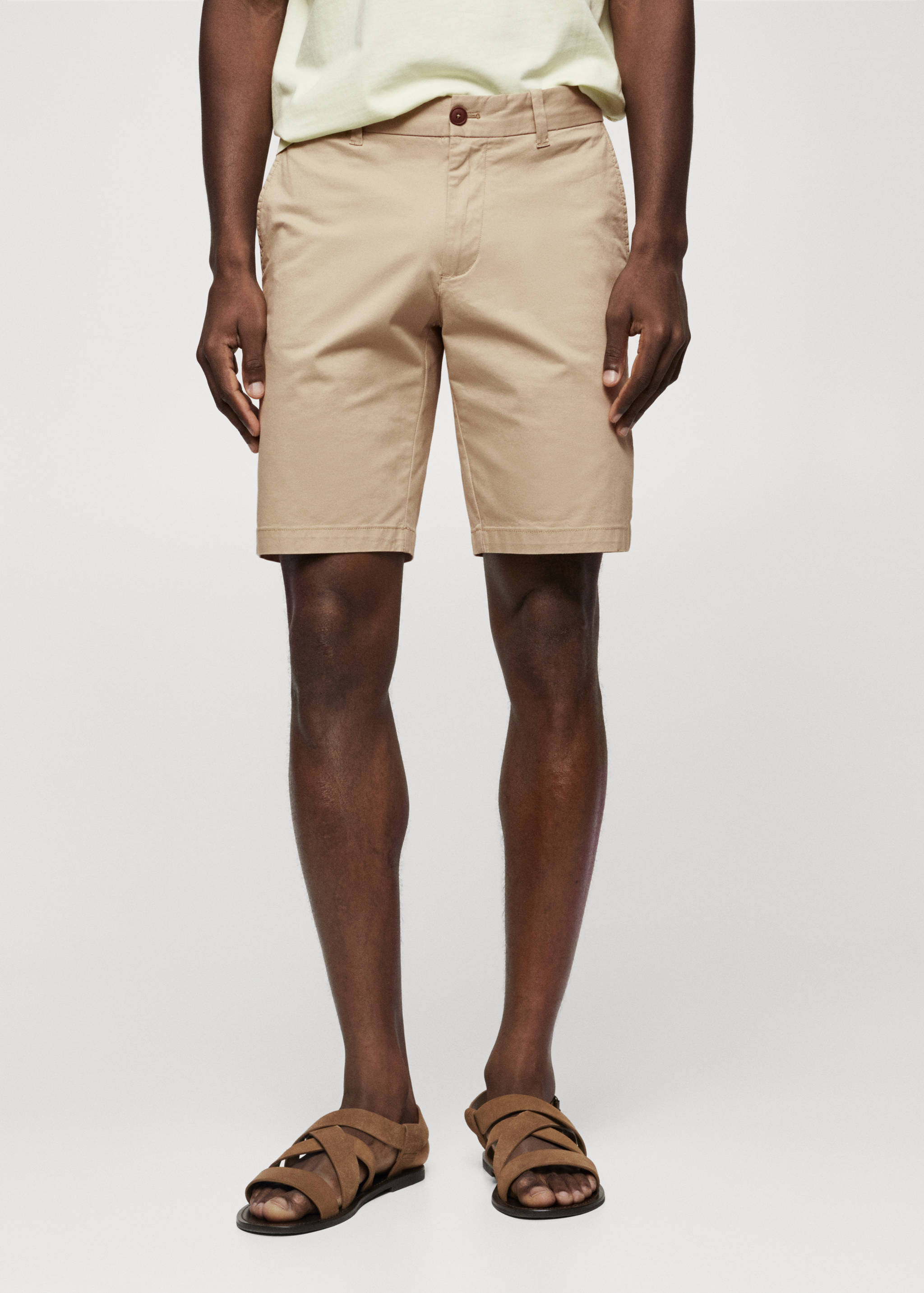 Bavlněné bermudy chino slim fit - Náhled ve středové rovině