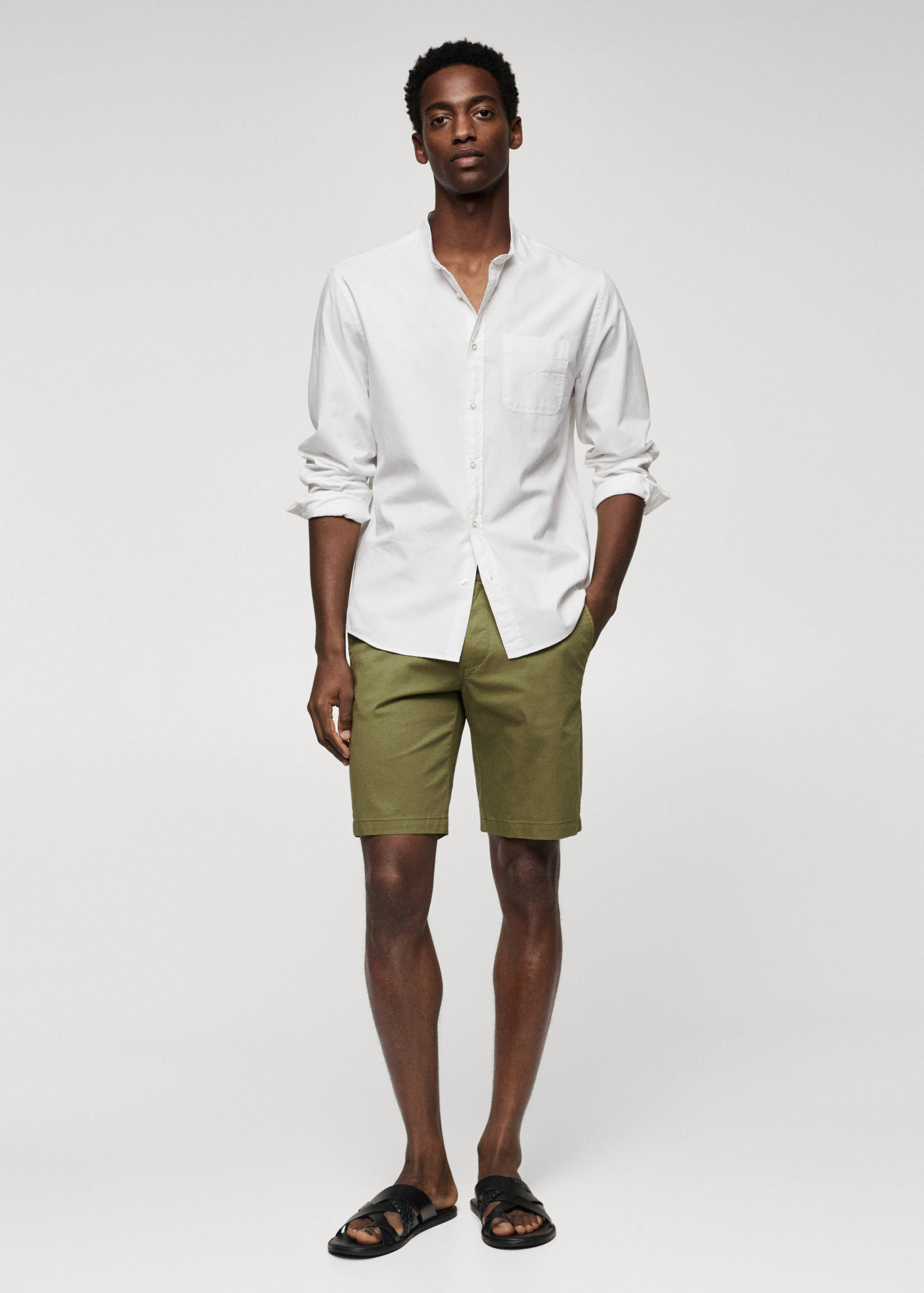 Bavlněné bermudy chino slim fit - Celkový náhled