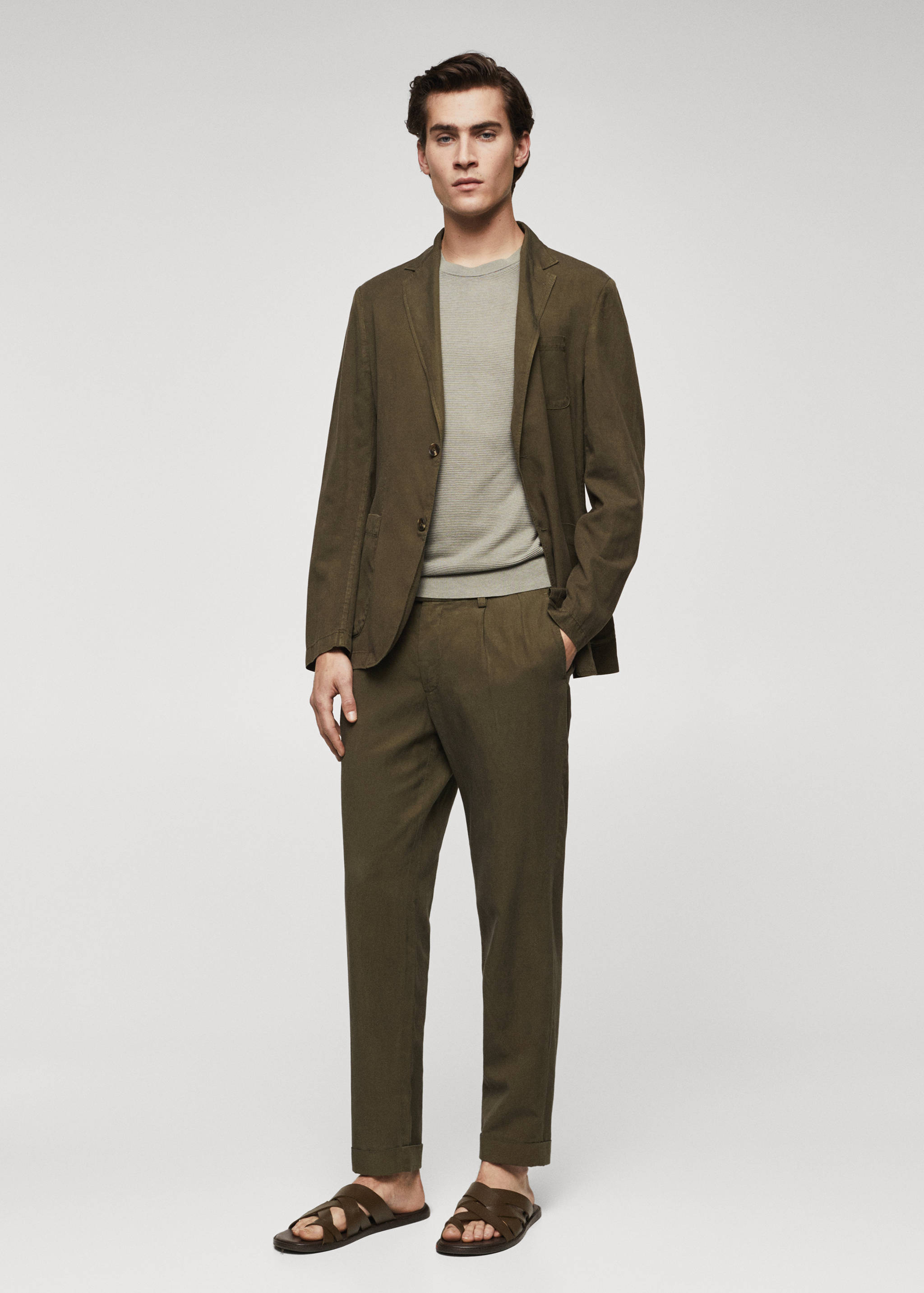 Pantalons tapered fit pinces - Pla general