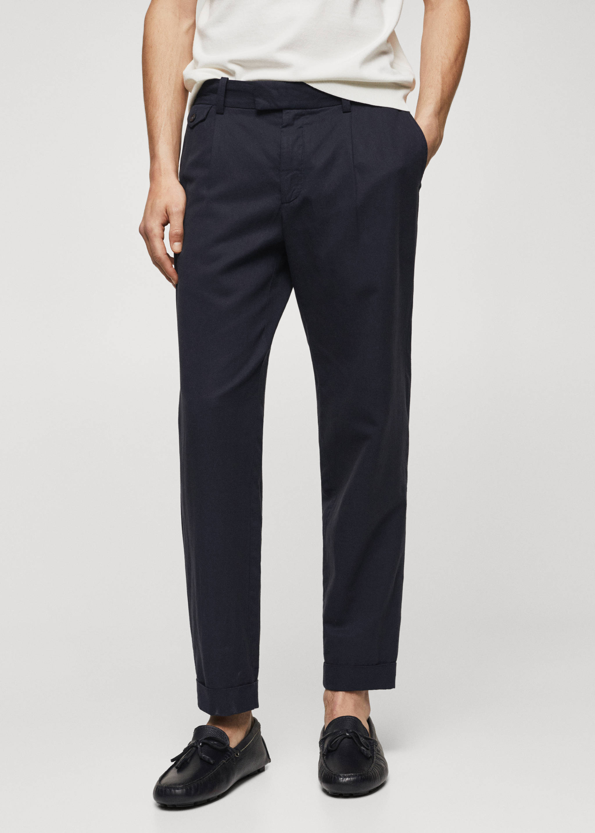 Pantalons tapered fit pinces - Pla mig