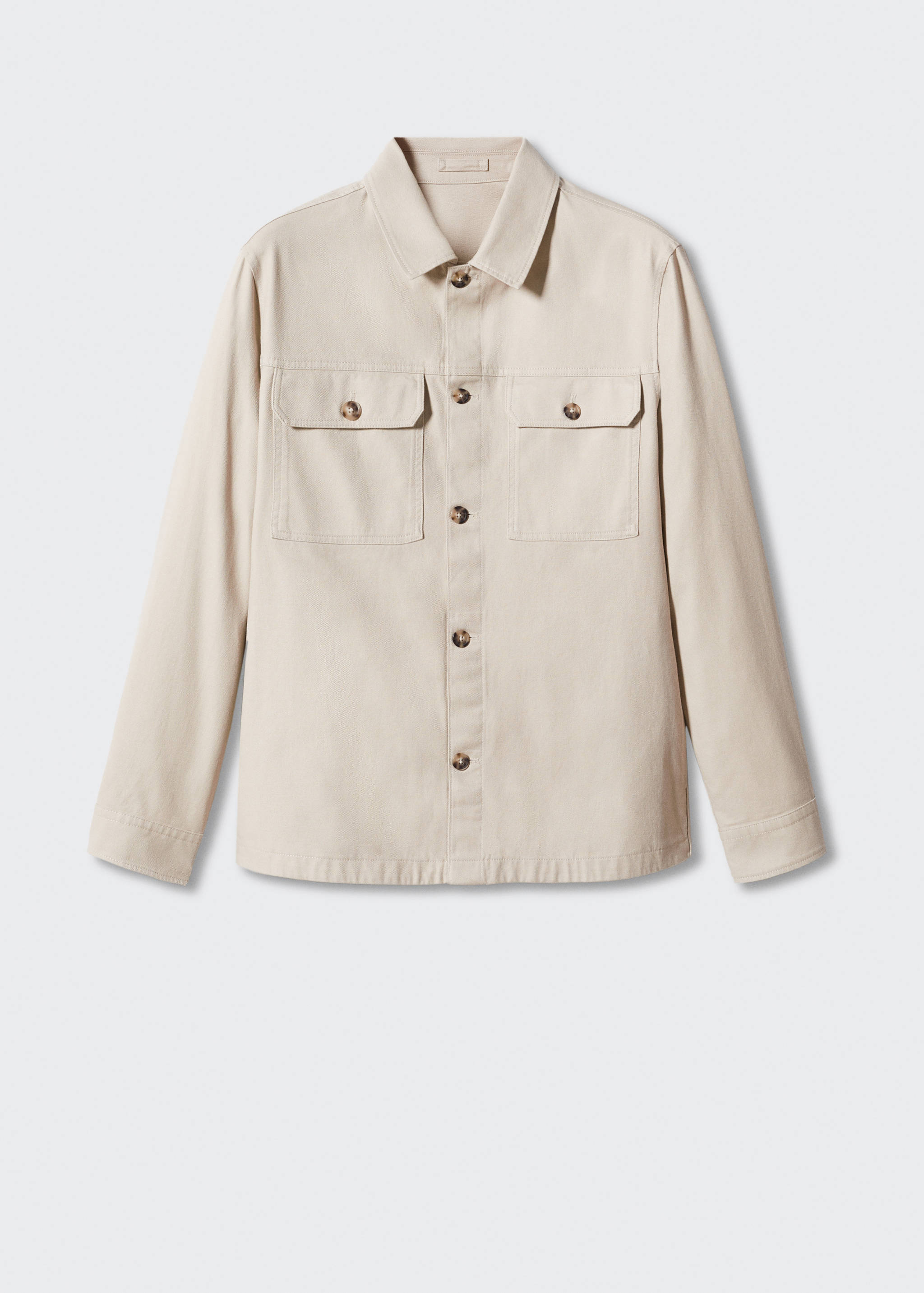 Chest-pocket cotton overshirt - Article without model