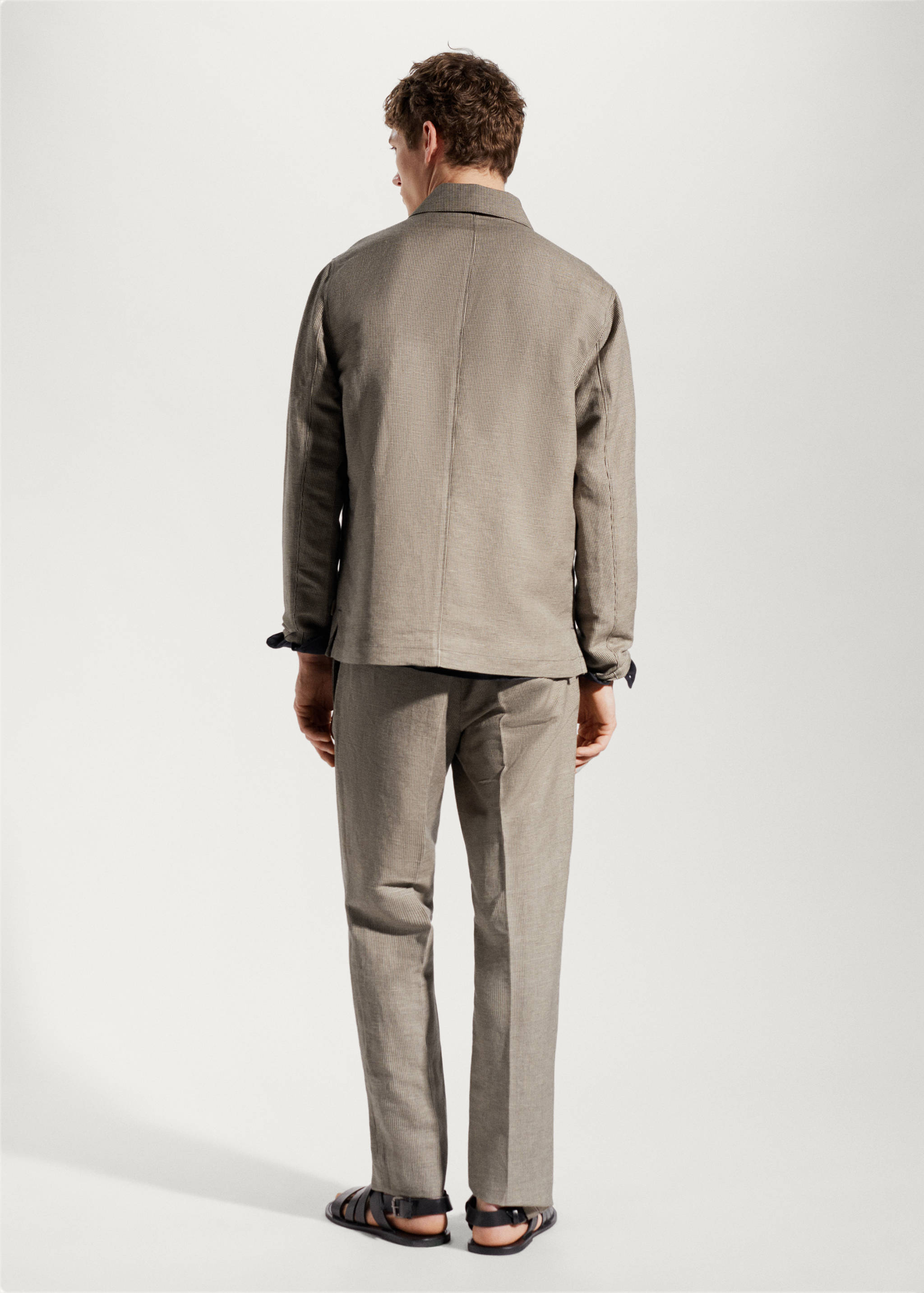 Houndstooth linen overshirt  - Reverse of the article