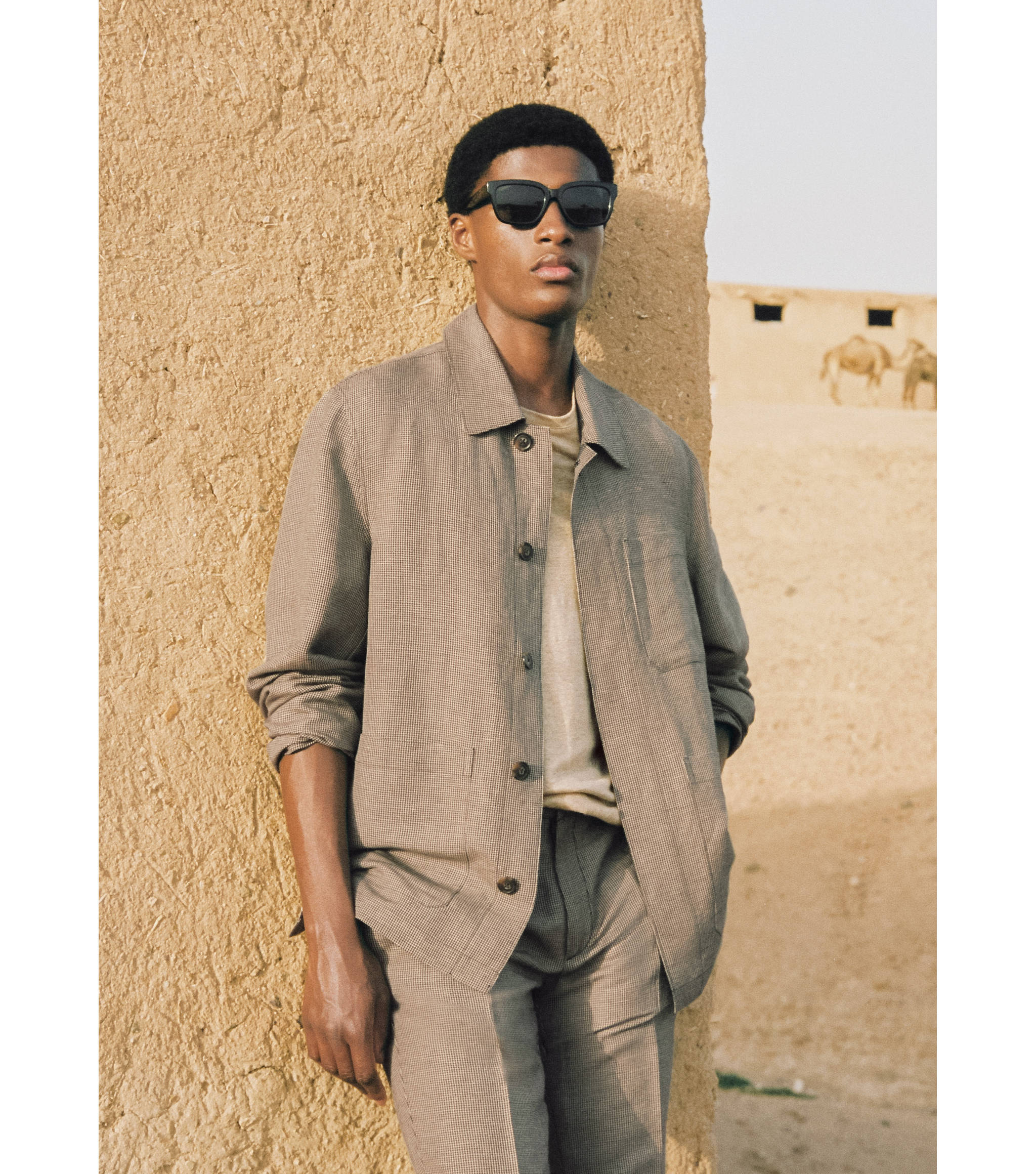 Houndstooth linen overshirt  - Details of the article 5