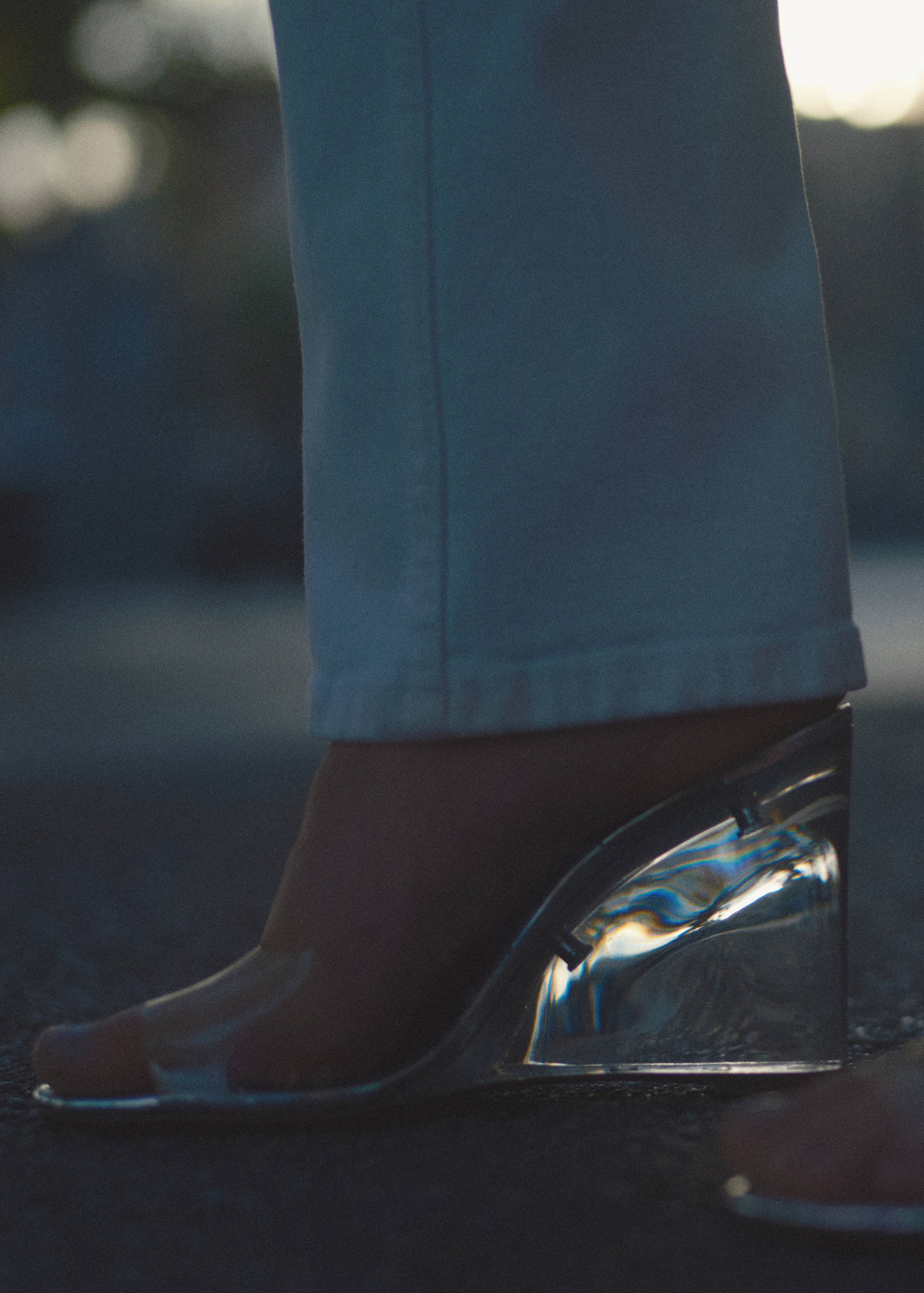 Transparent vinyl wedge sandals - General plane