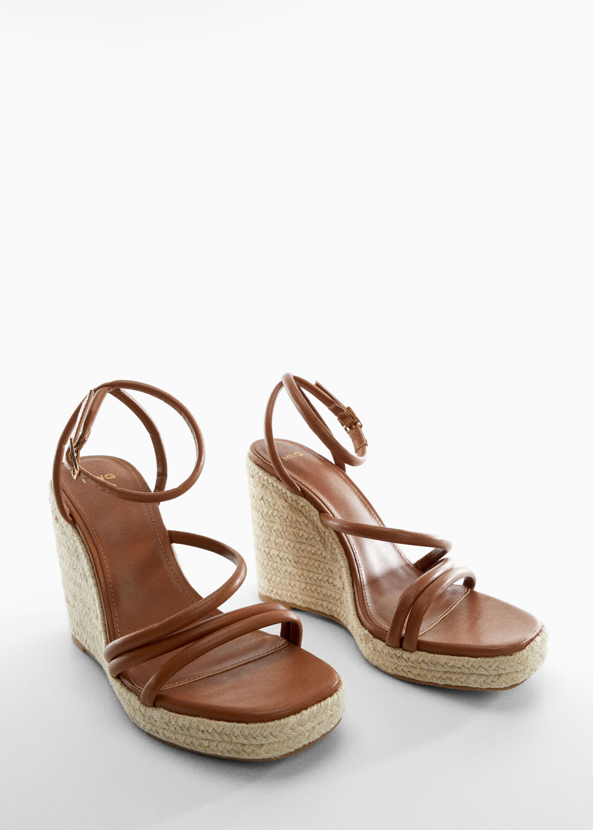 Wedge strips sandals - Medium plane