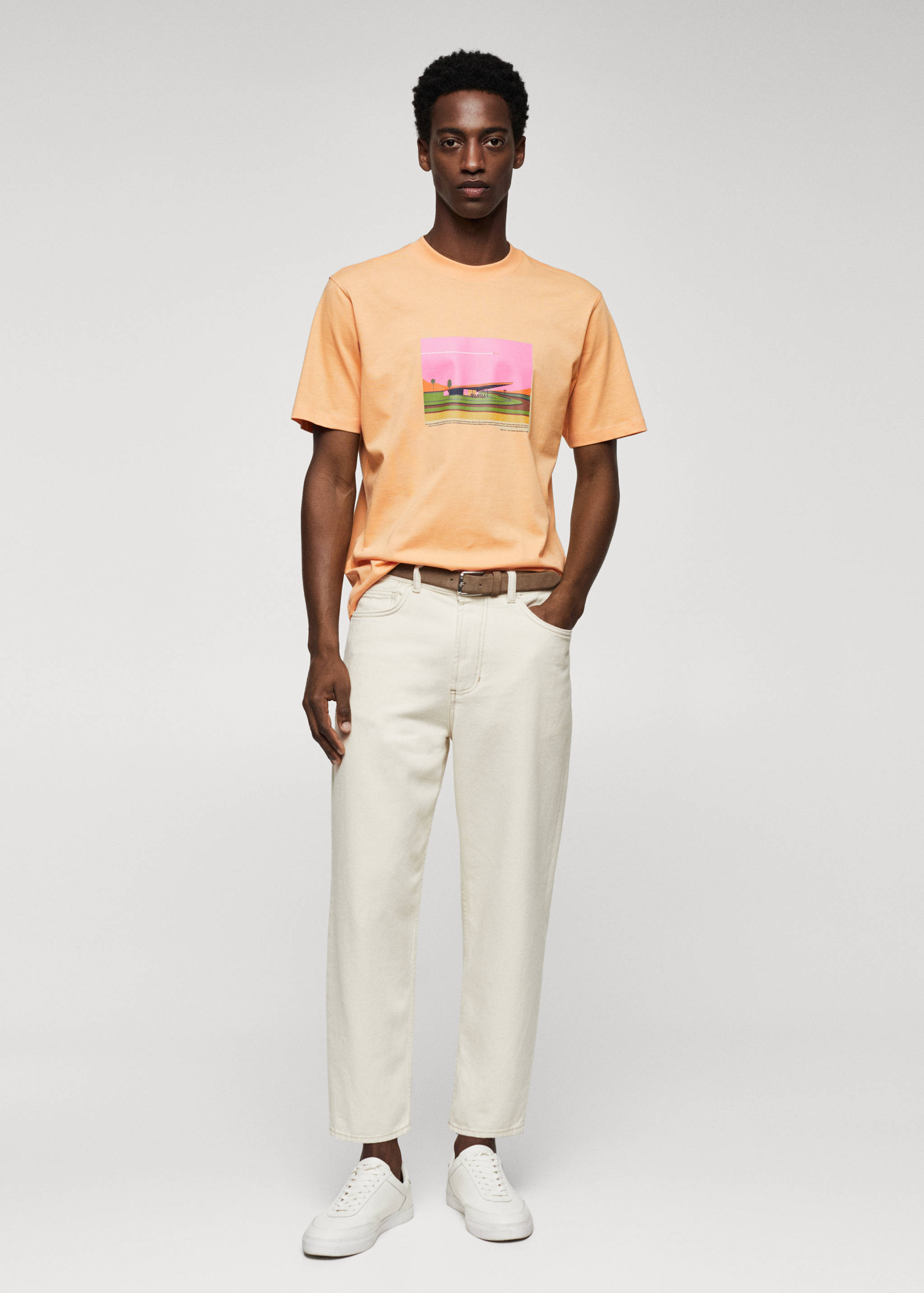 T-shirt de 100% algodão estampada - Plano geral