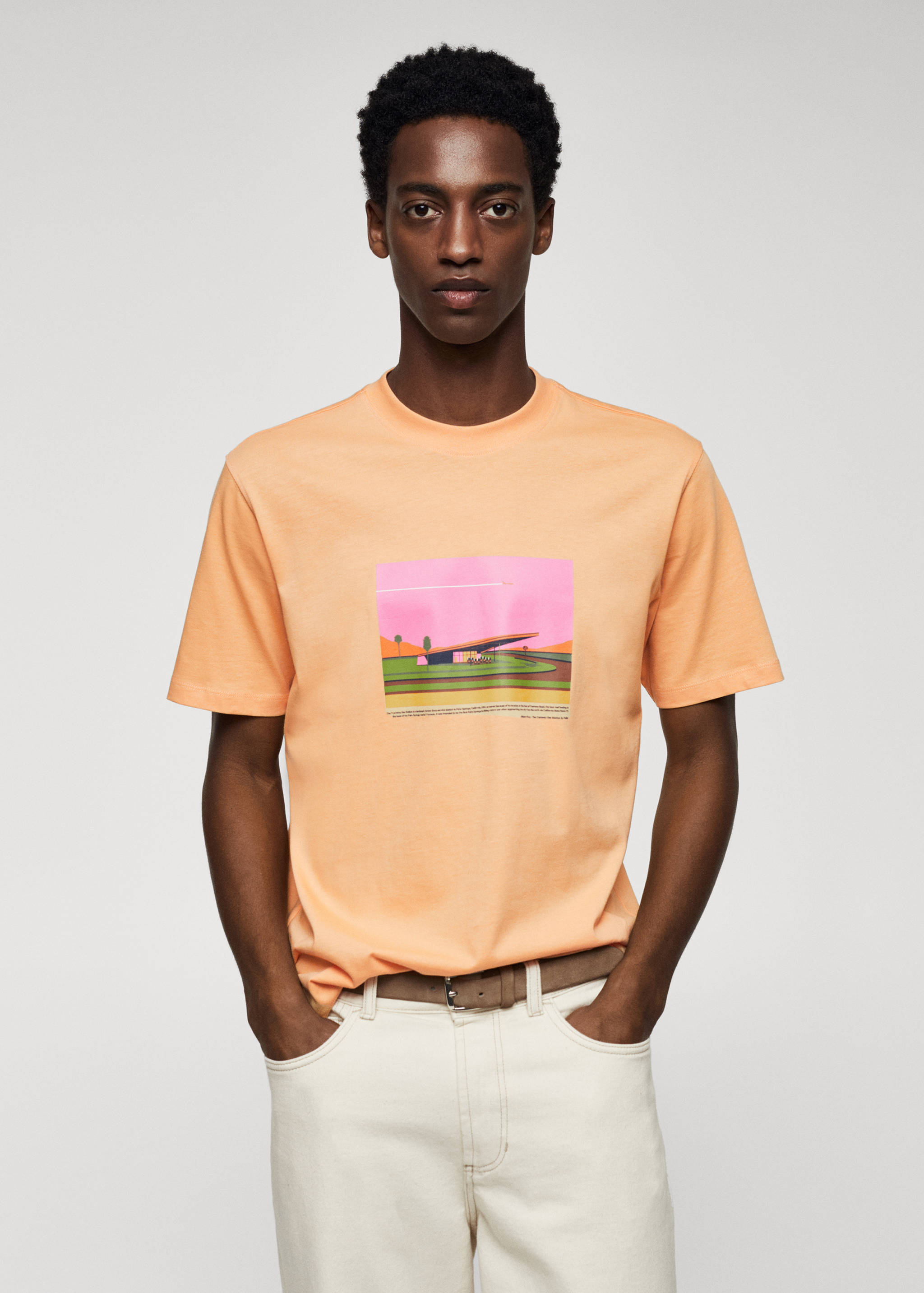 T-shirt de 100% algodão estampada - Plano médio