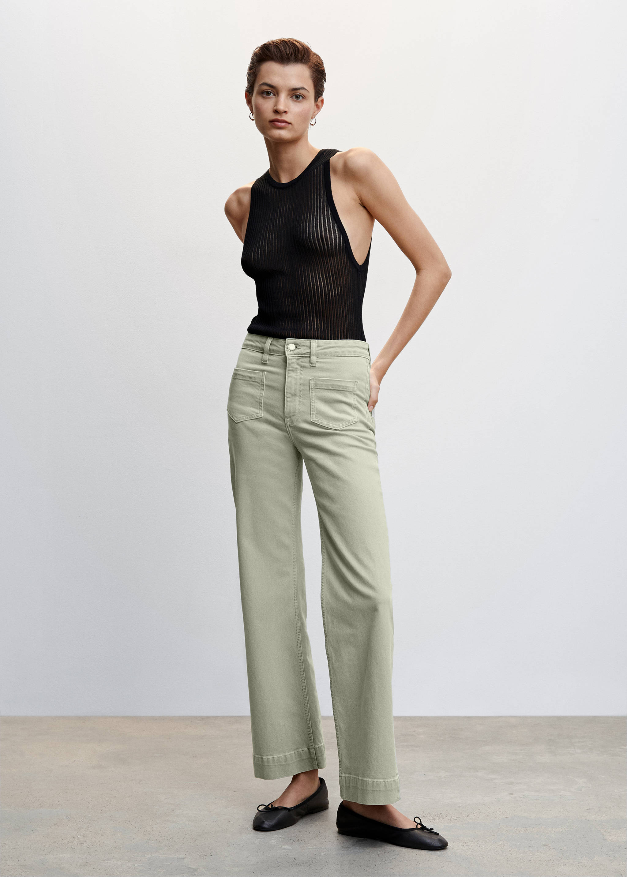 Wideleg jeans with pockets - General plane