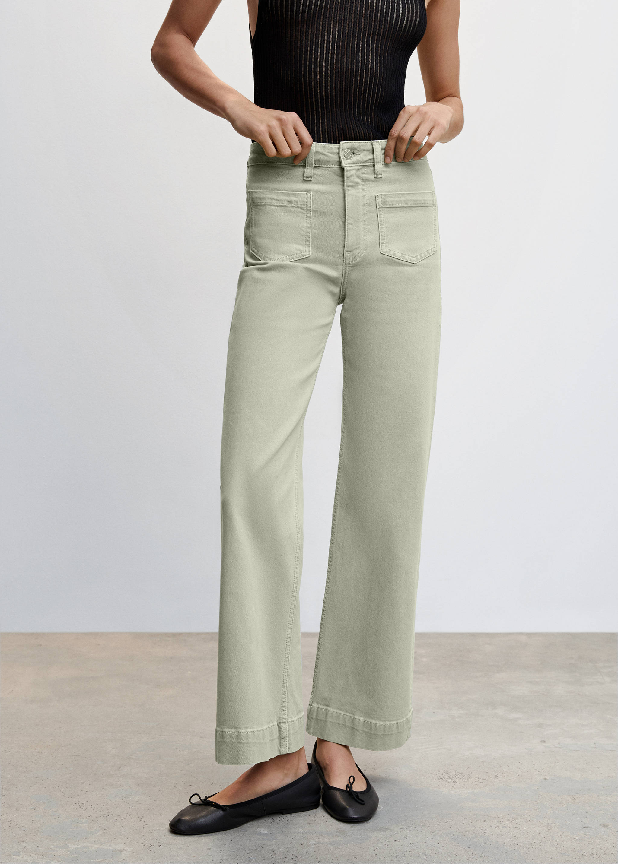Wideleg jeans with pockets - Medium plane