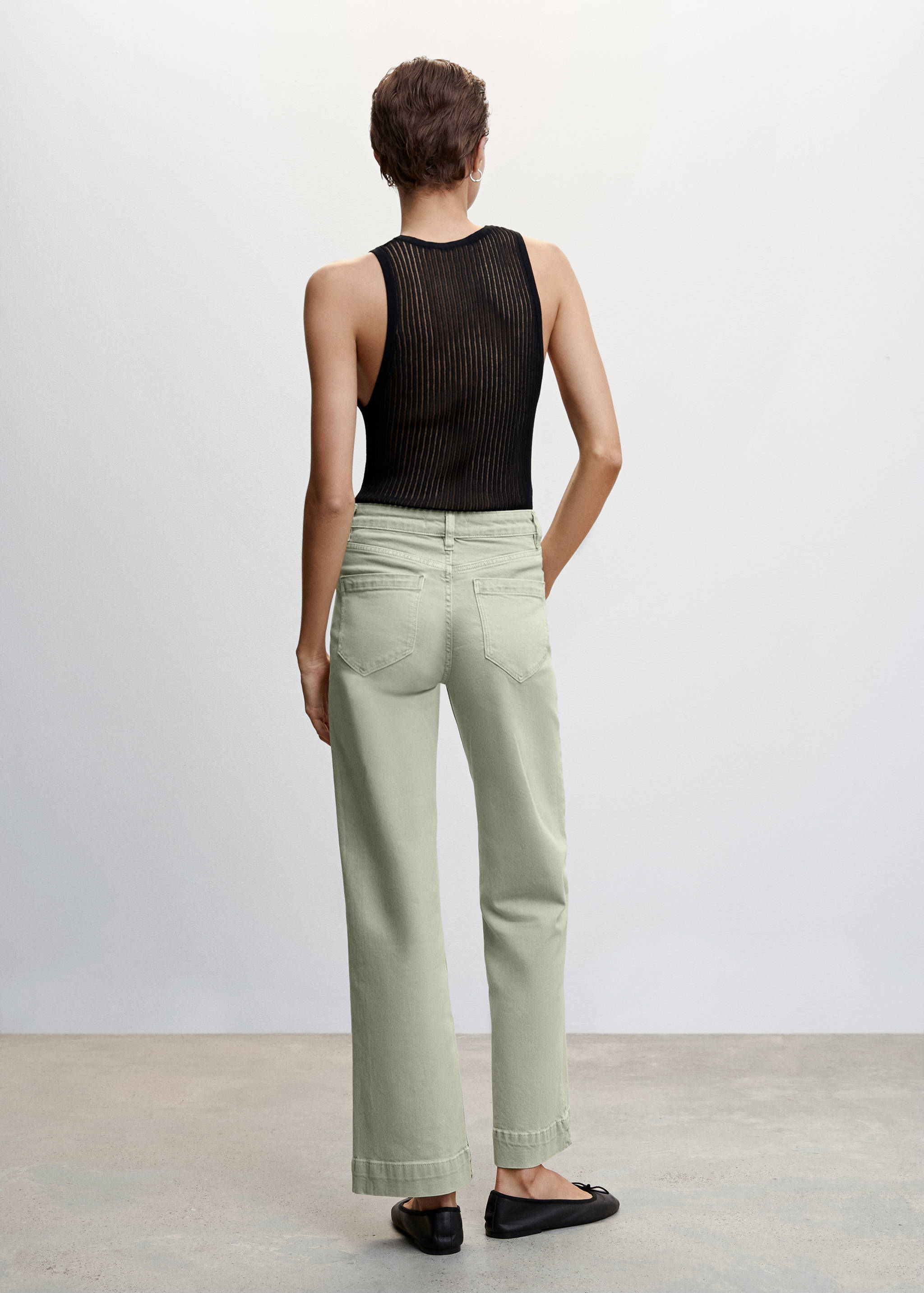 Wideleg jeans with pockets - Reverse of the article