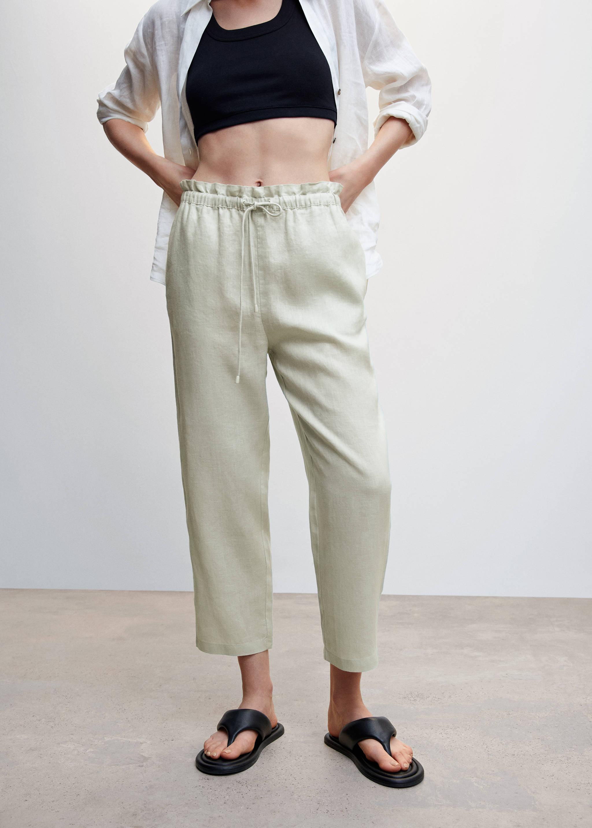 Linen jogger trousers - Medium plane