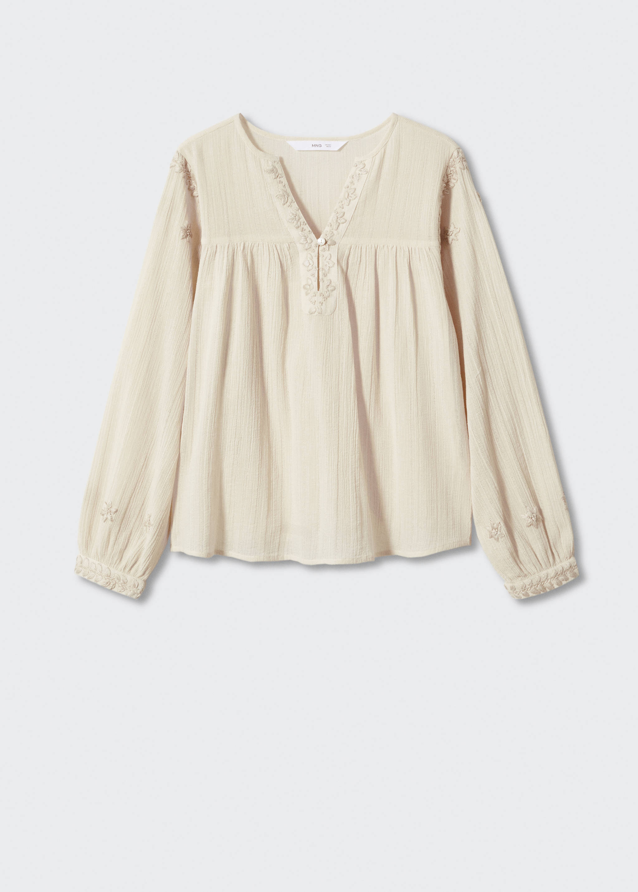 Blusa bordada manga abullonada - Artículo sin modelo