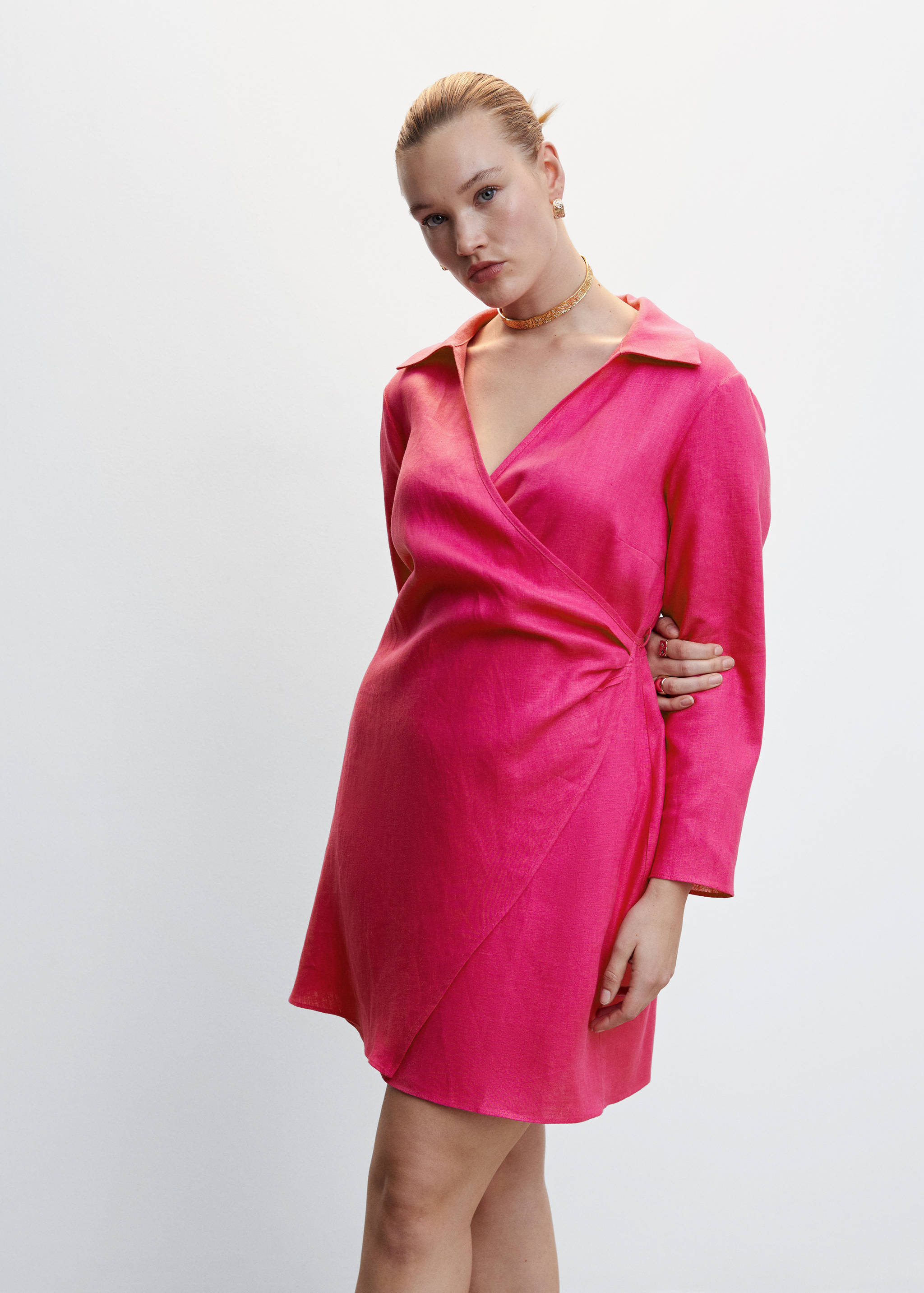 Vestido cruzado de linho - Pormenor do artigo 5