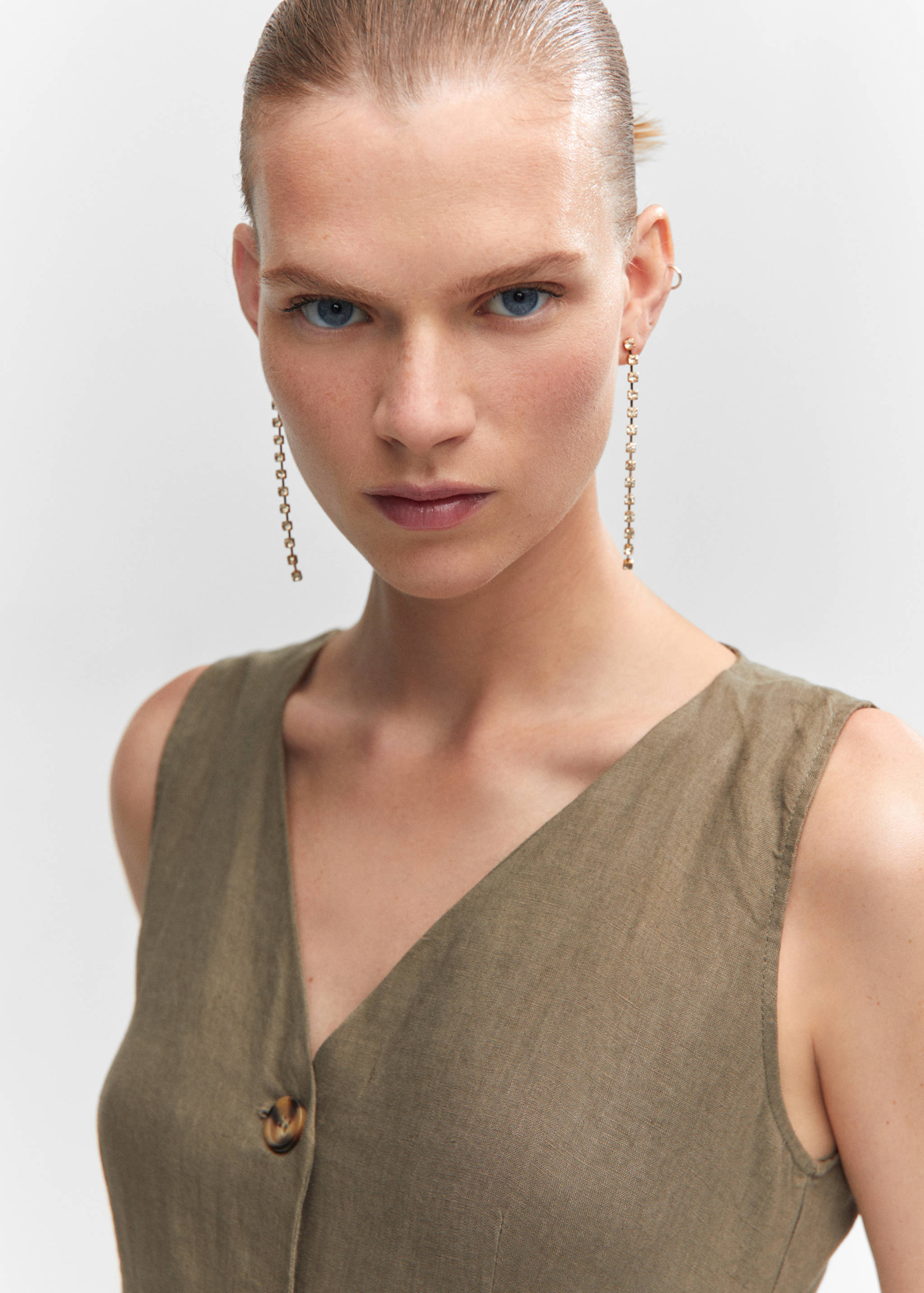 100% linen shirty dress - Details of the article 1