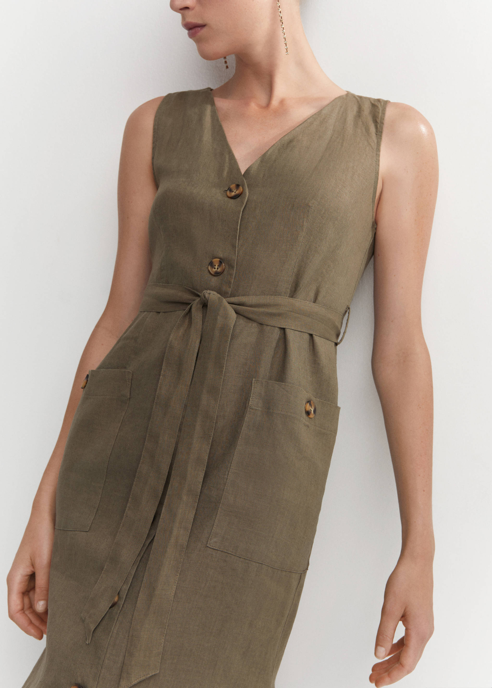 100% linen shirty dress - Details of the article 6