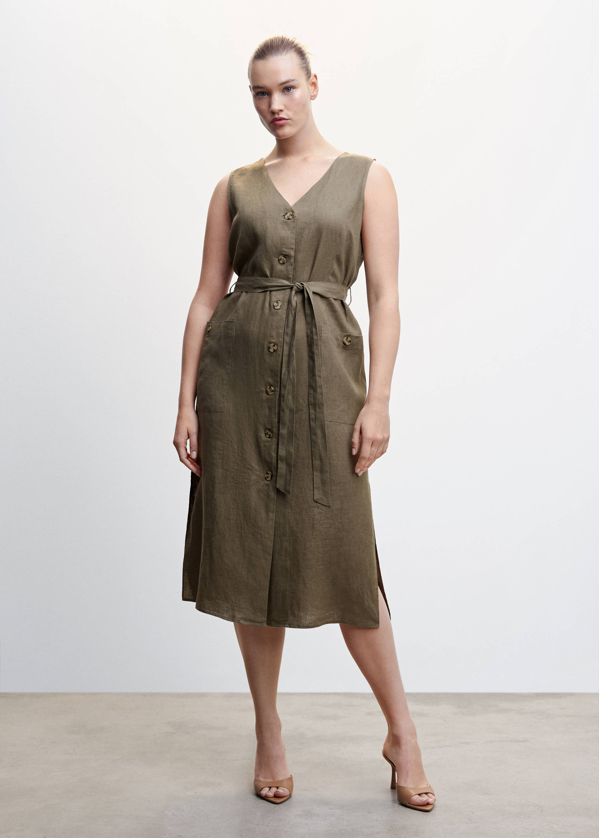 100% linen shirty dress - Details of the article 3