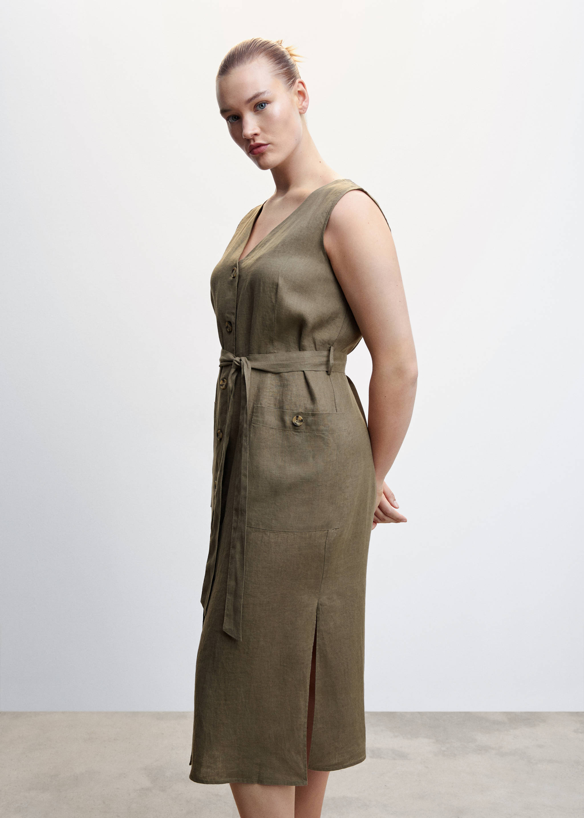 100% linen shirty dress - Details of the article 5