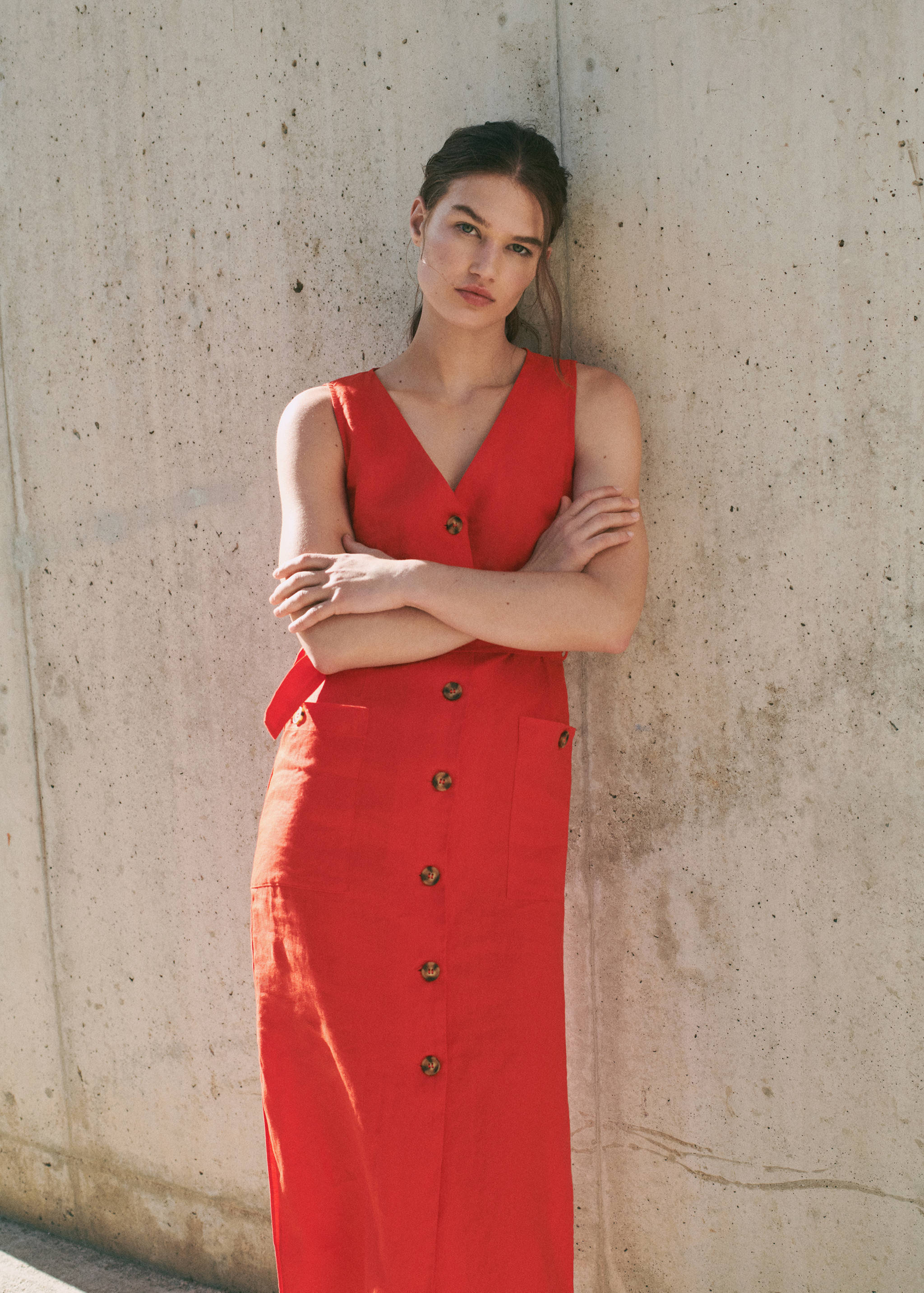 100% linen shirty dress - Details of the article 7