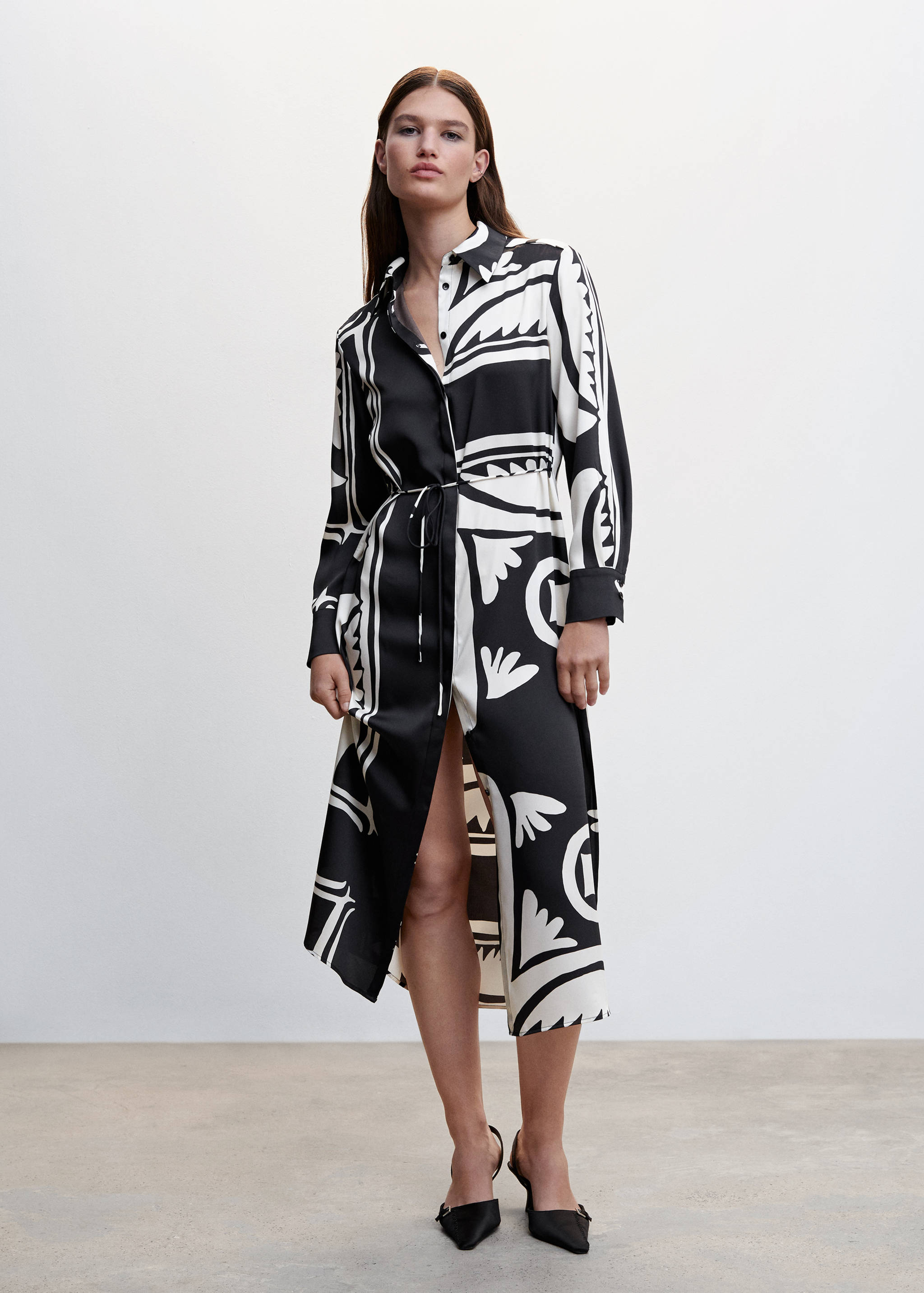 Robe chemisier satinée - Plan général