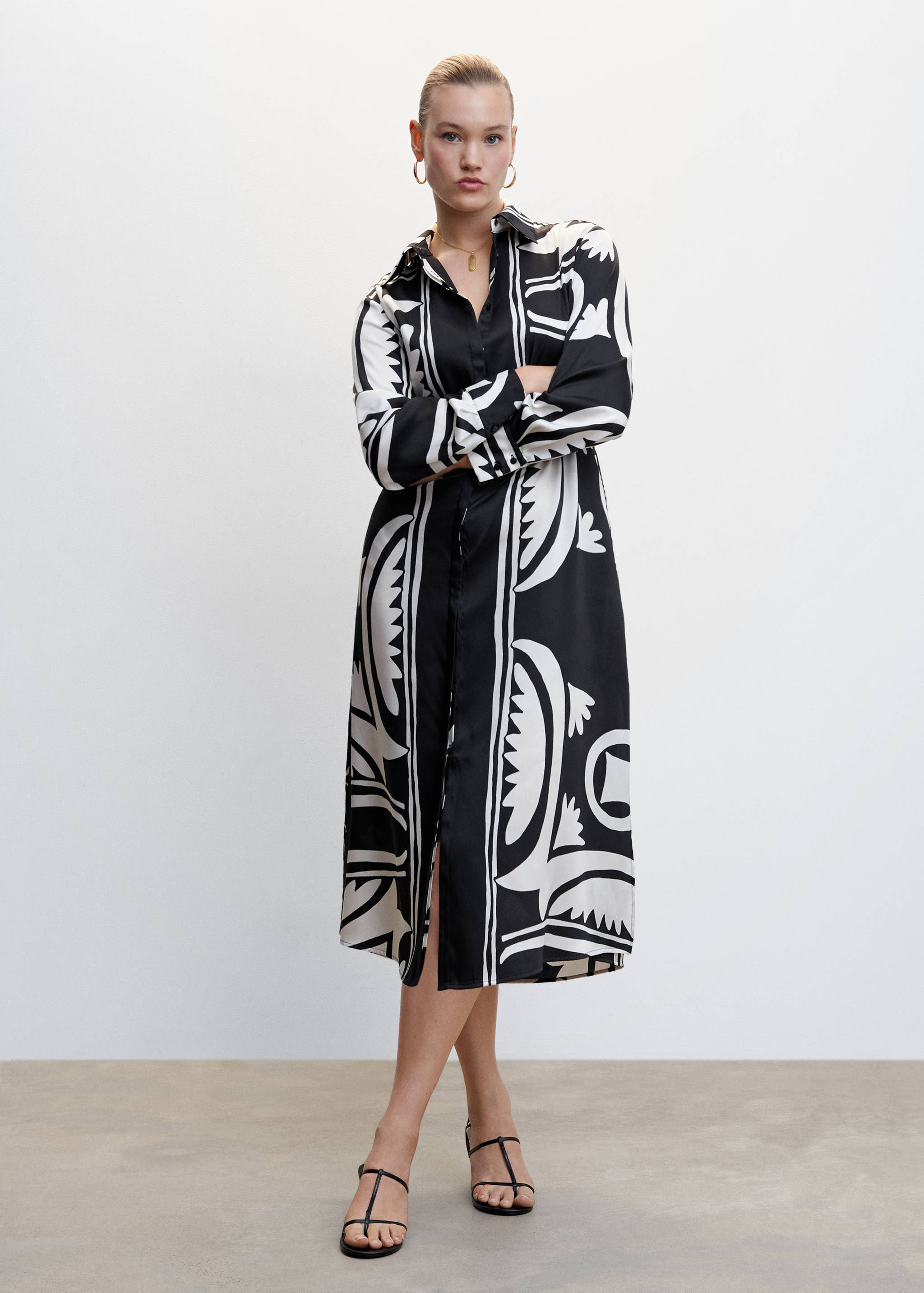 Robe chemisier satinée - Détail de l'article 3