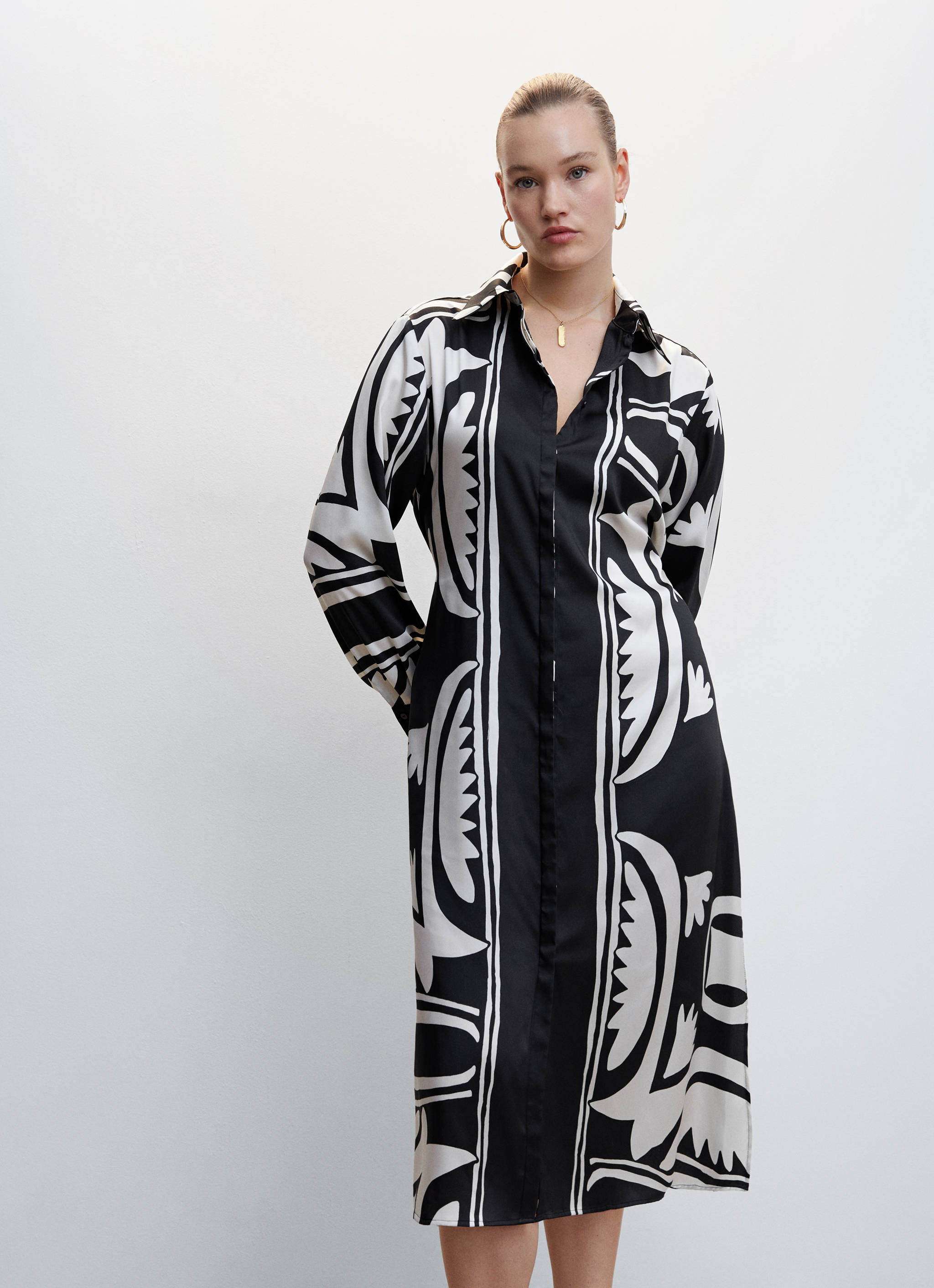 Robe chemisier satinée - Détail de l'article 5