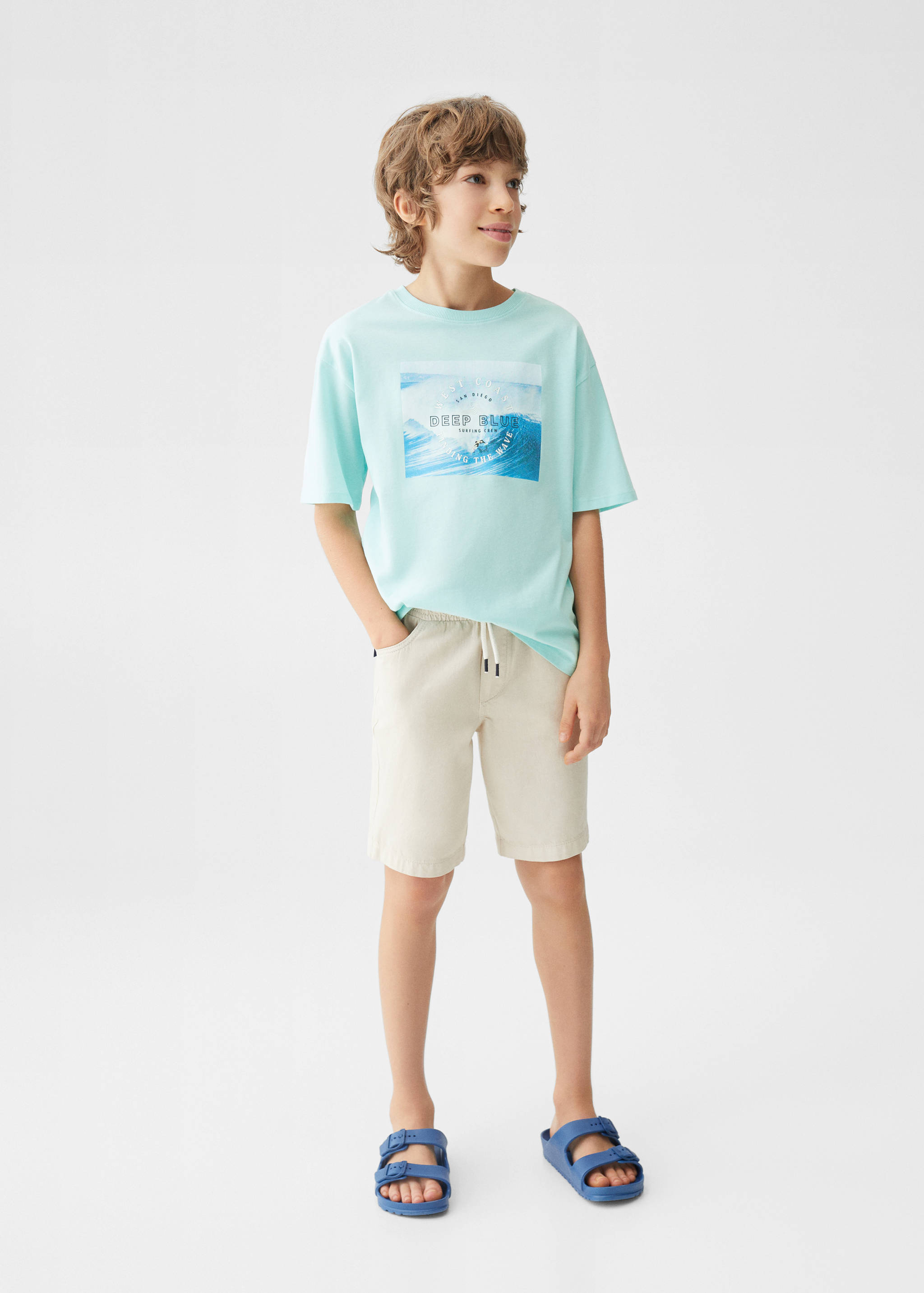 Samarreta barreja cotó estampada - Pla general