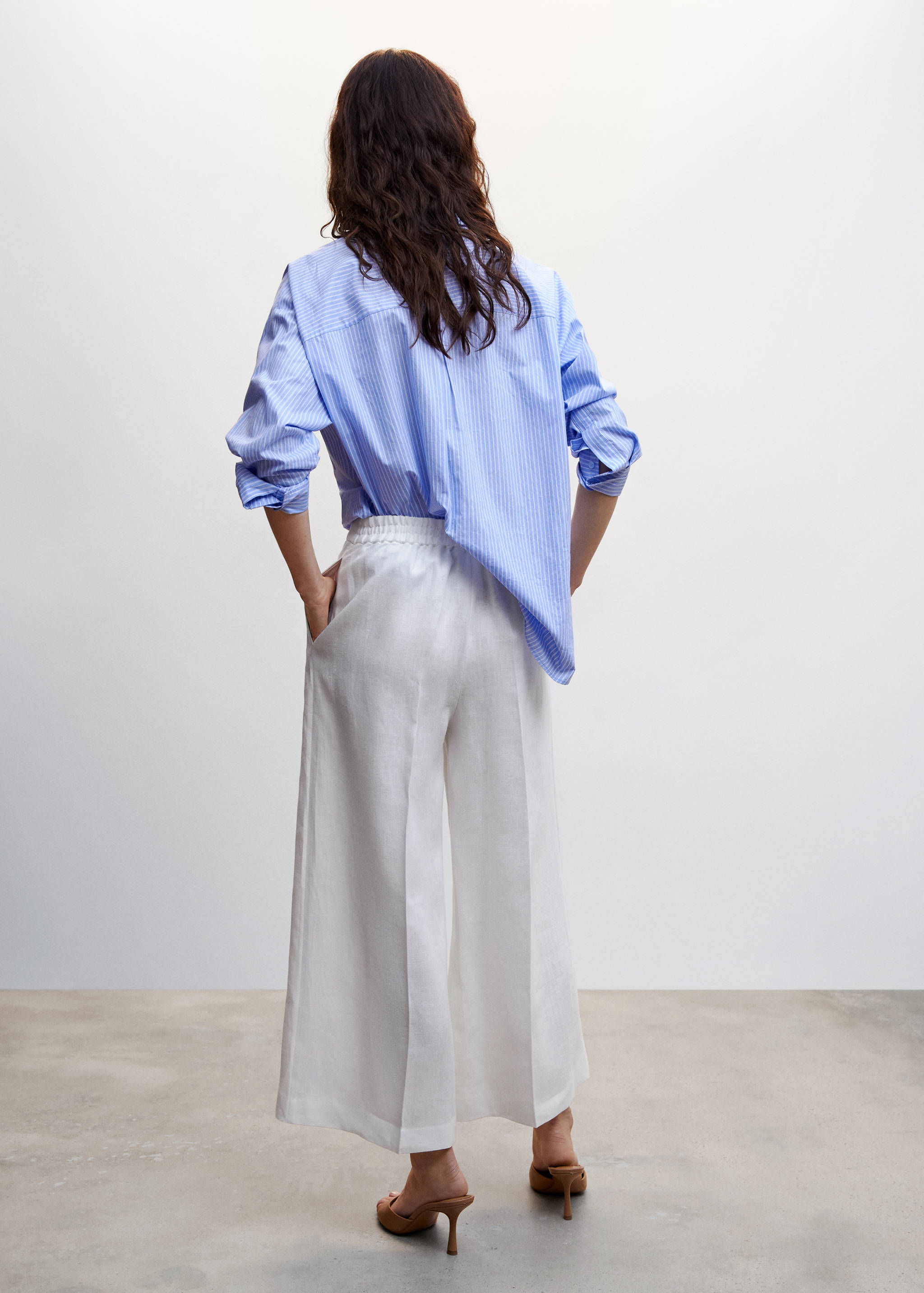 100% linen culotte pants - Reverse of the article