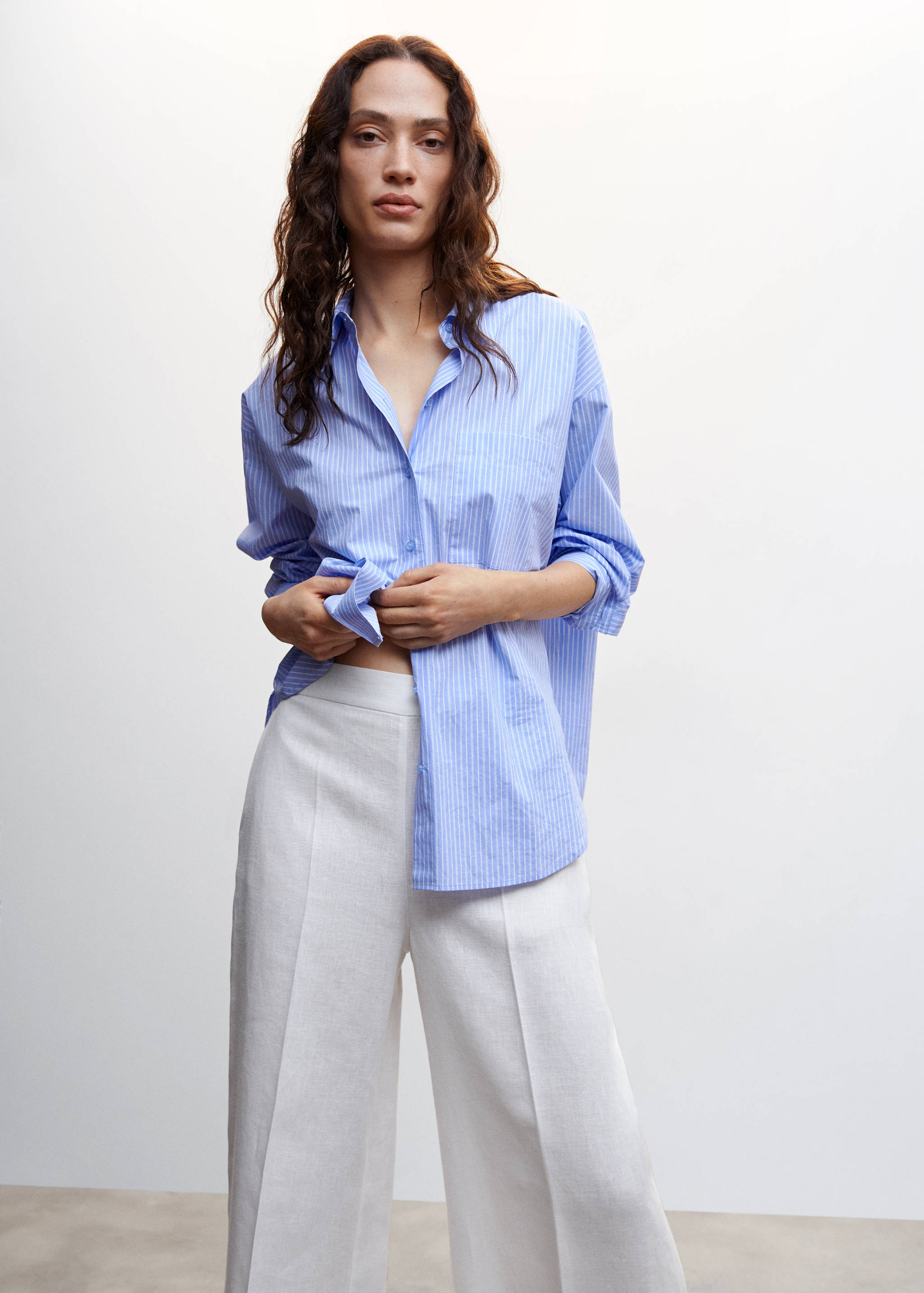 100% linen culotte pants - Details of the article 1