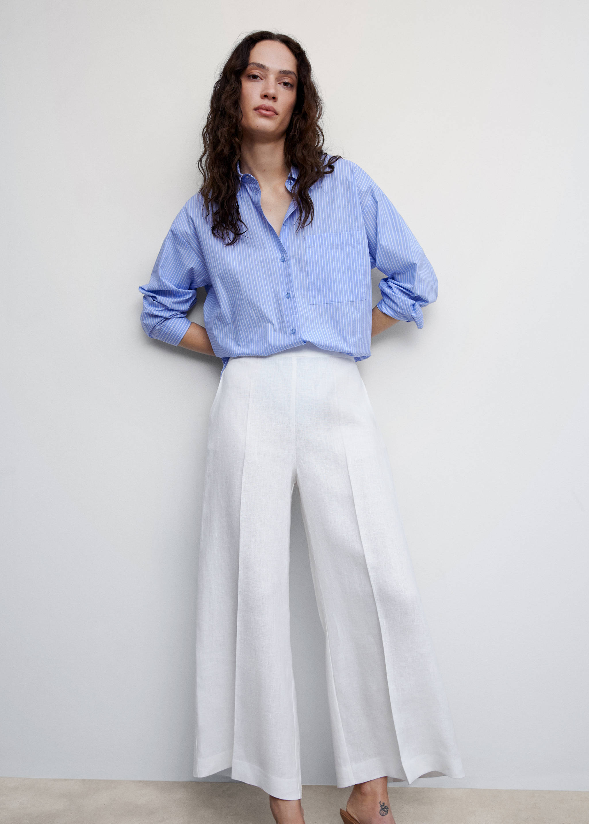 100% linen culotte pants - Details of the article 2