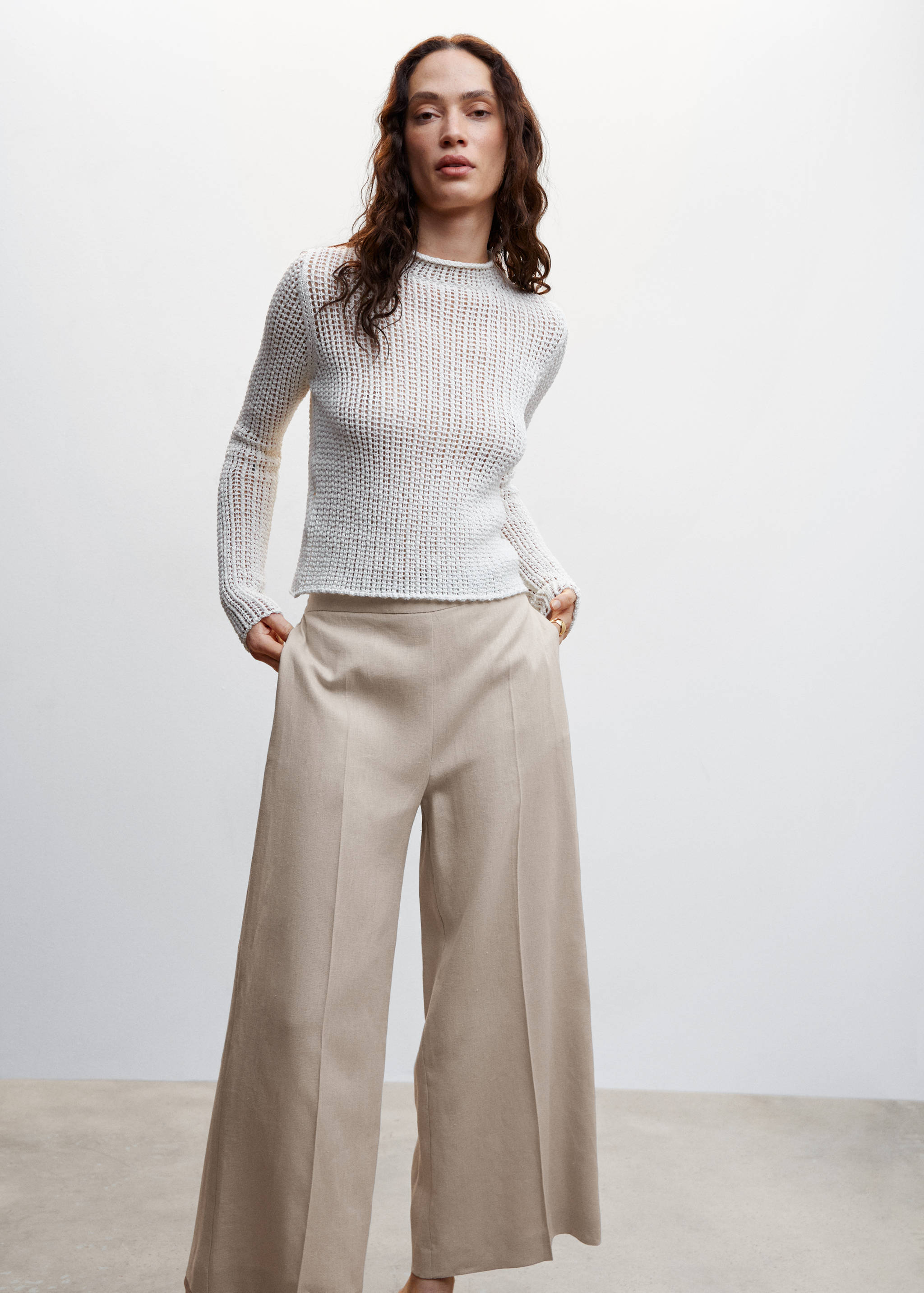 100% linen culotte pants - Details of the article 1