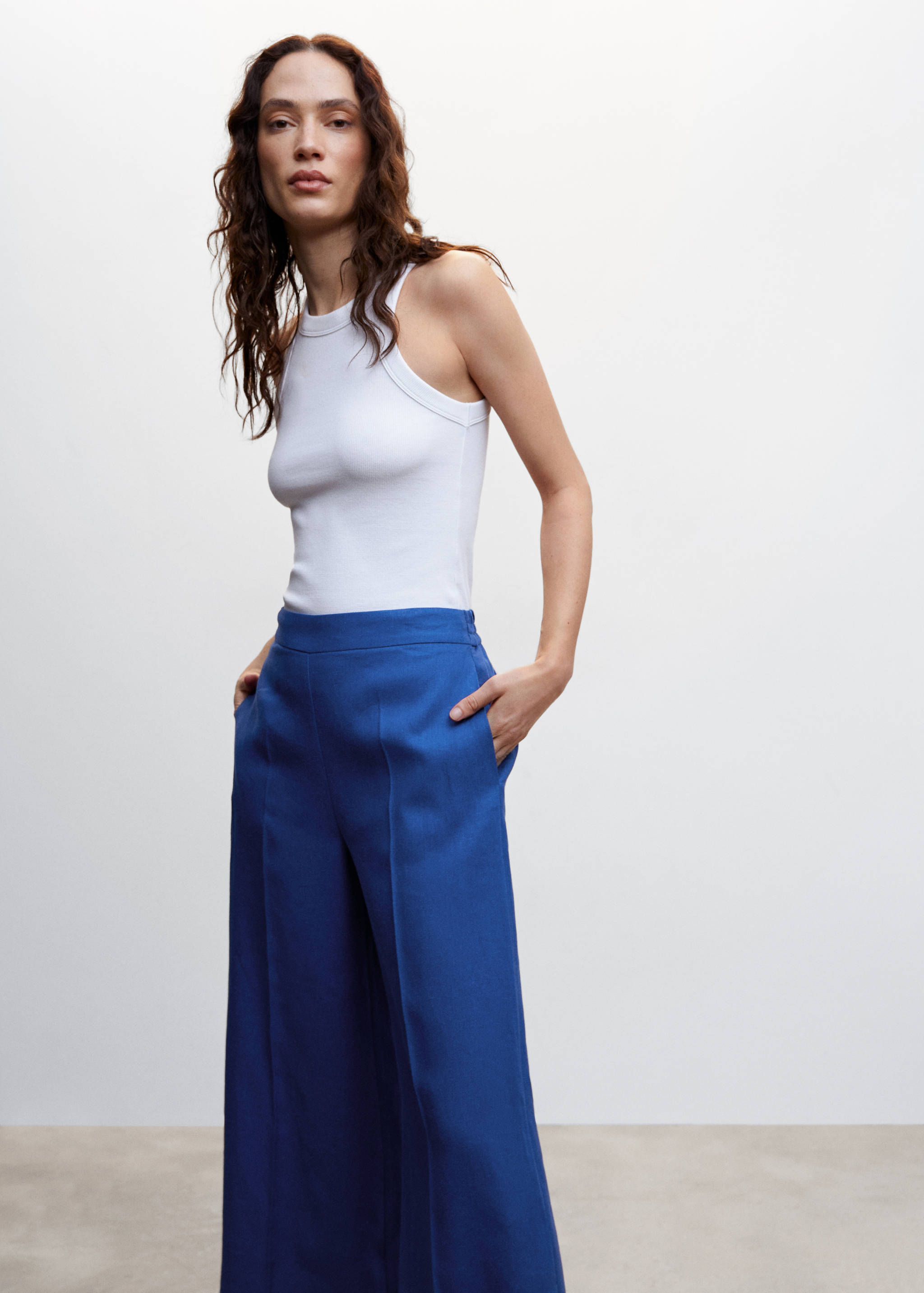 100% linen culotte pants - Details of the article 1