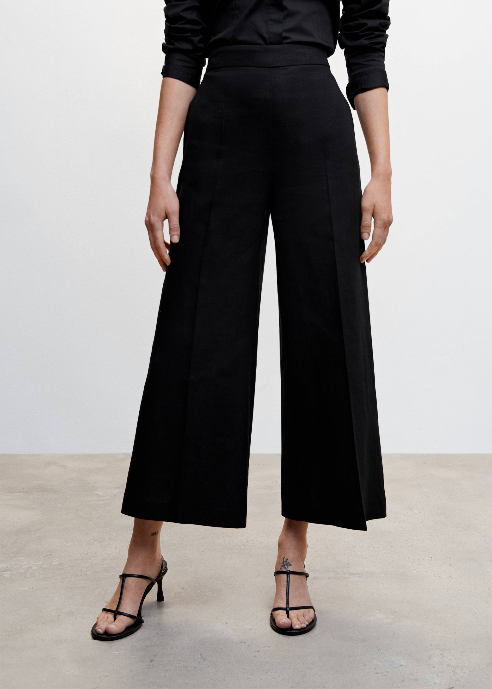 100% linen culotte pants - Medium plane