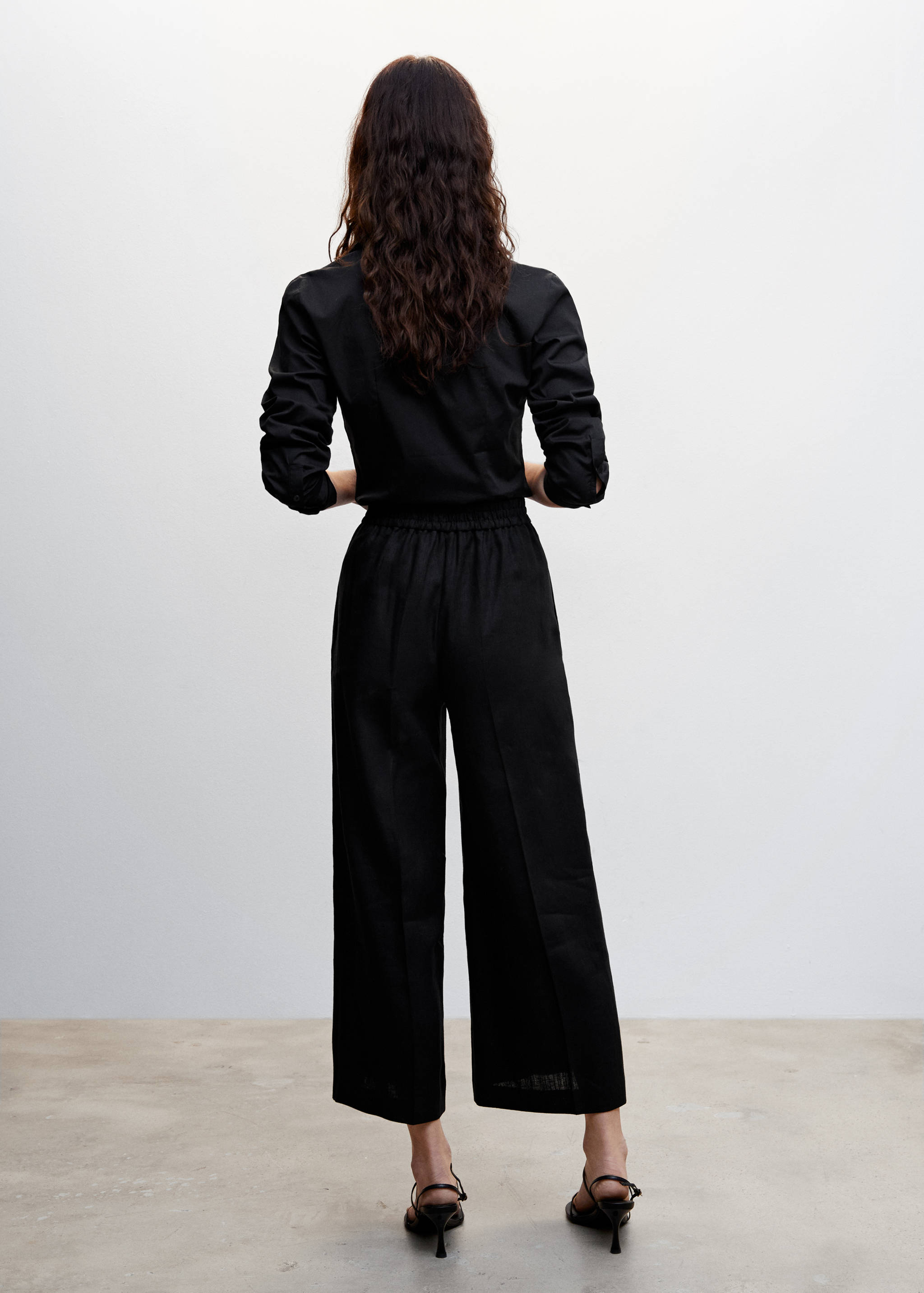 100% linen culotte pants - Reverse of the article
