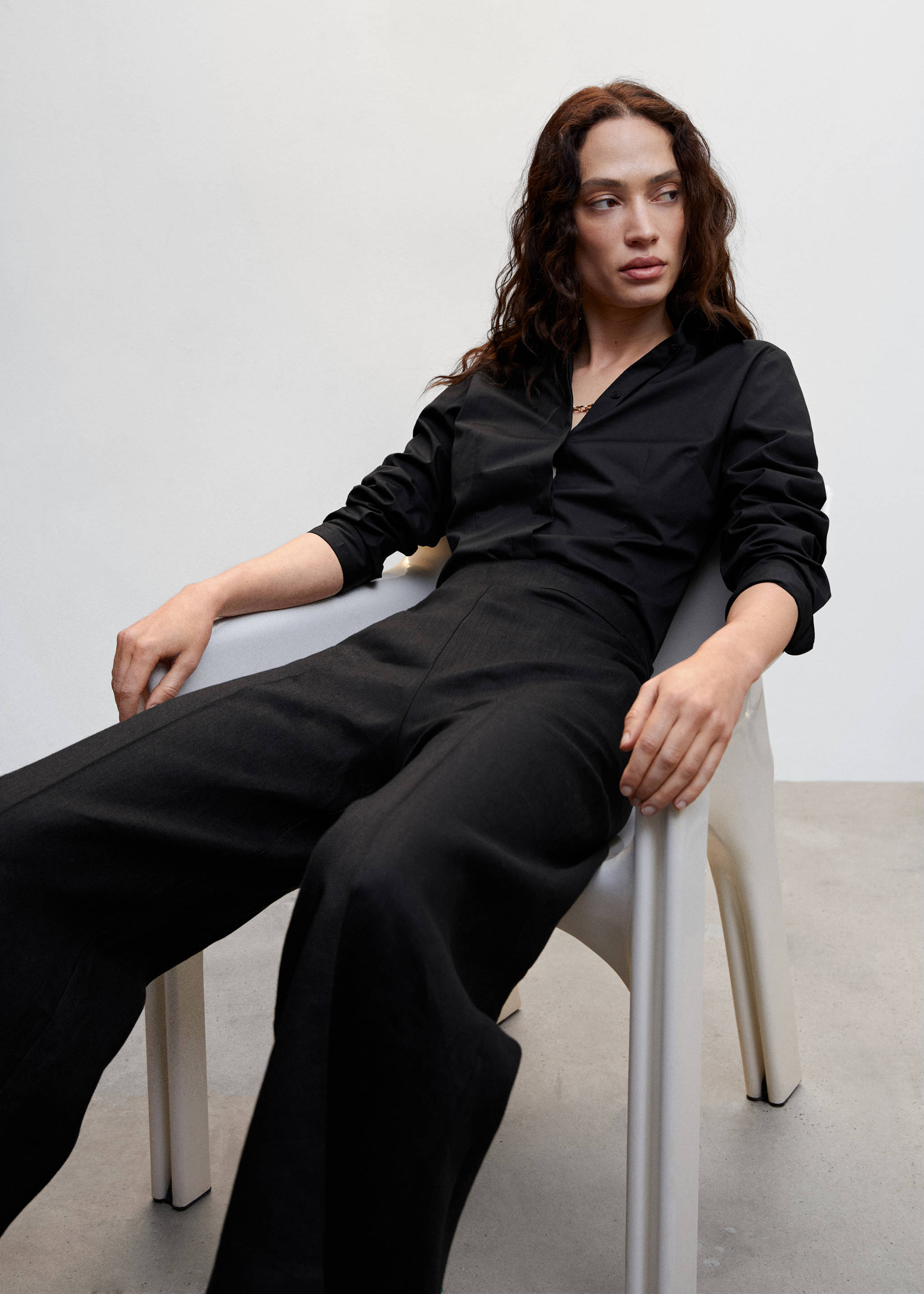 100% linen culotte pants - Details of the article 2