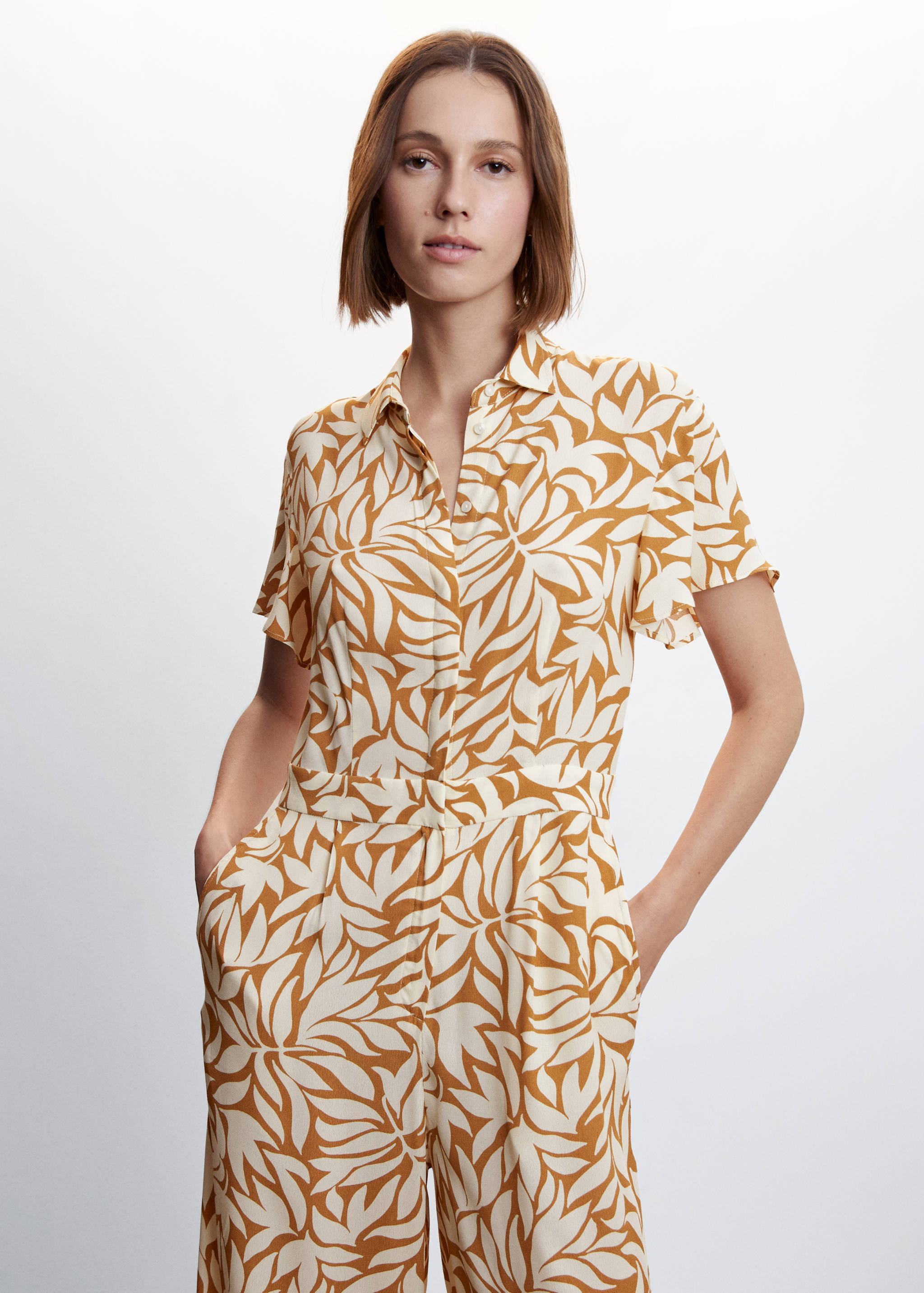 Printed shirt jumpsuit - Medium plane