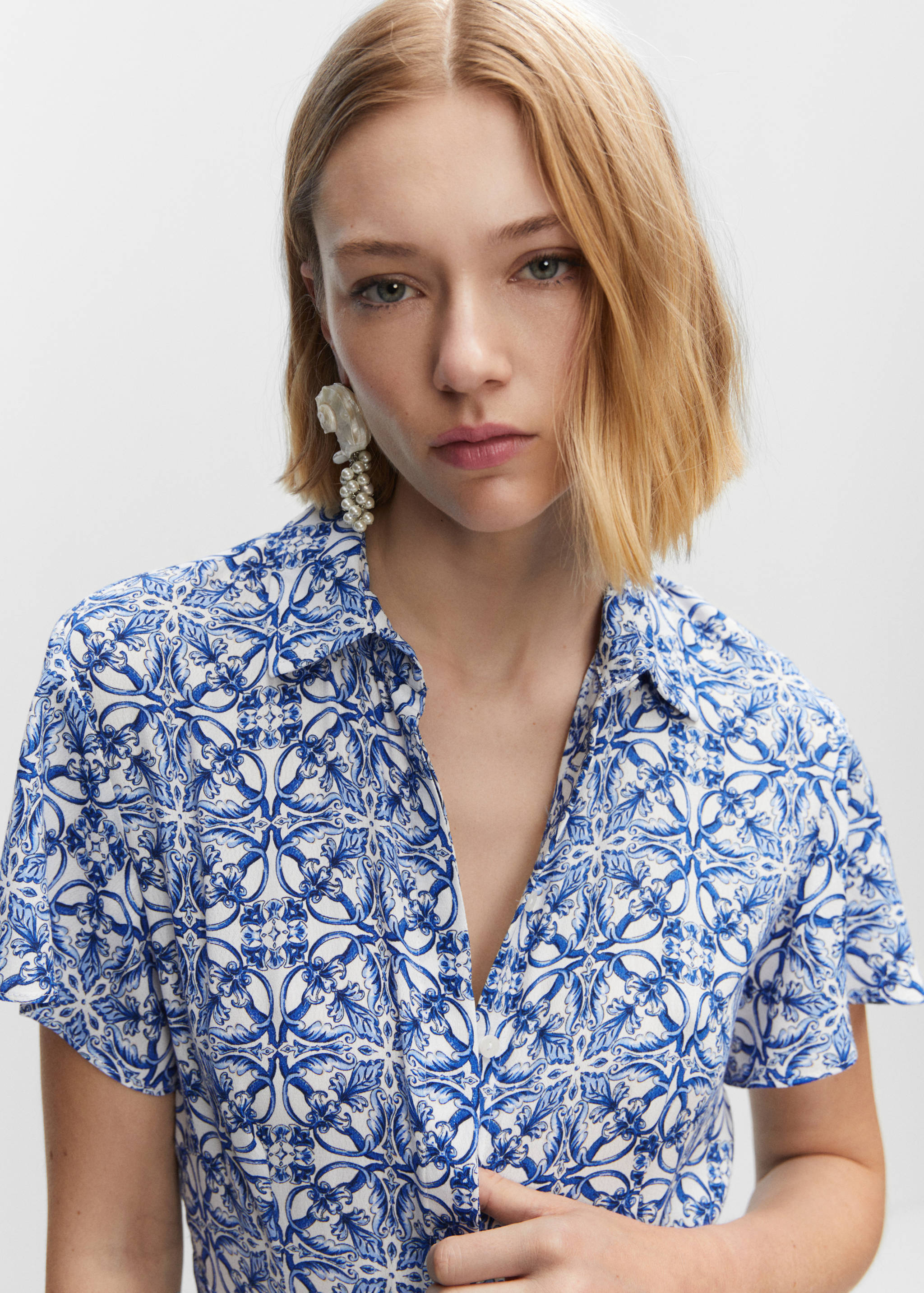 Printed shirt jumpsuit - Details of the article 1